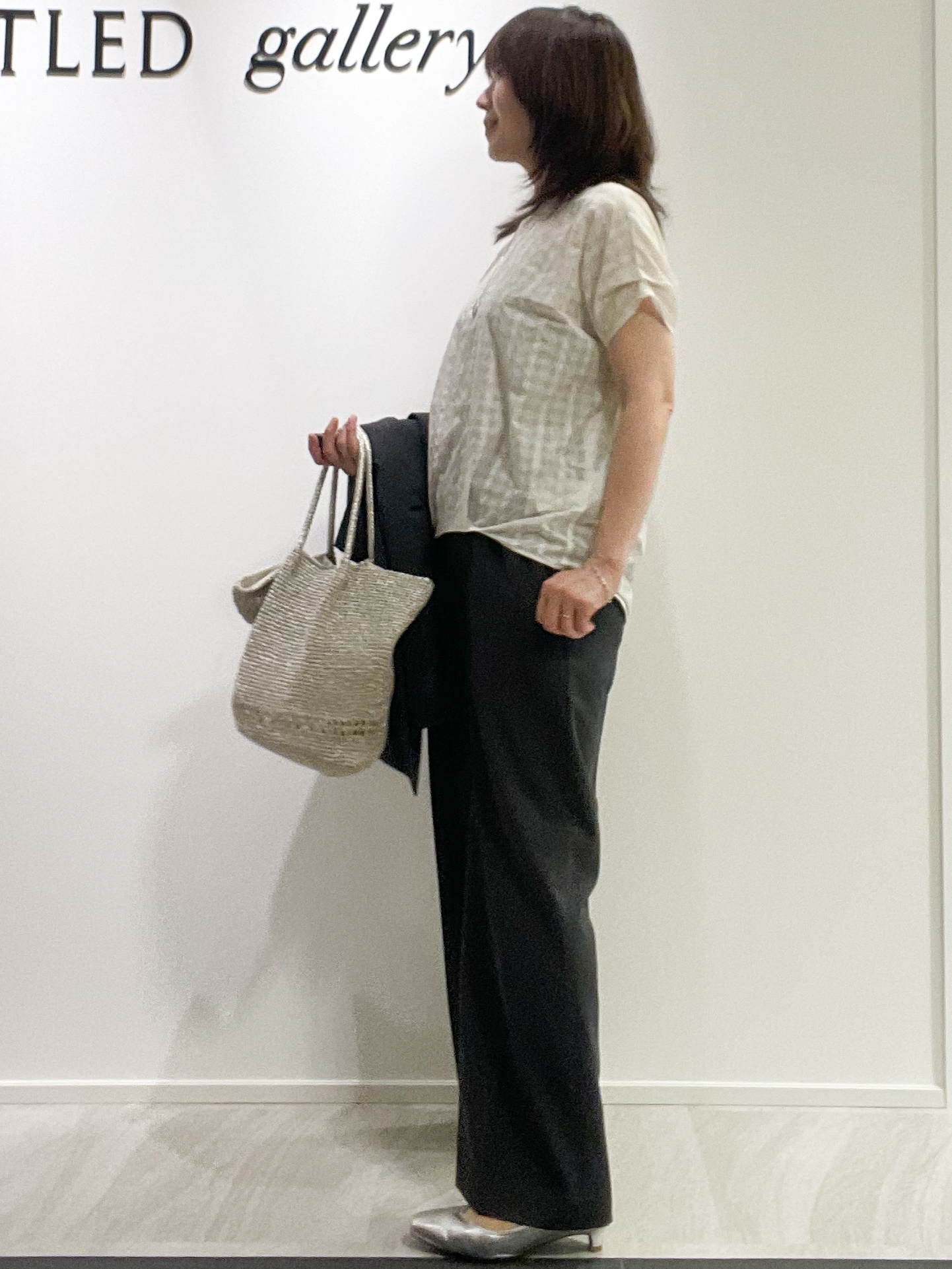 めいさんの「UNTITLED｜【秋めきシャツ/体型カバー】シアーチェックブラウス」を使ったコーディネート