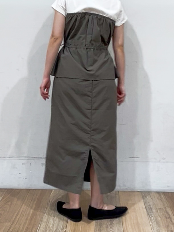 山さんさんの「grove｜【低身長さんも選べる着丈・洗濯機◎】1枚で旬顔！Tシャツドッキングドロストワンピース」を使ったコーディネート