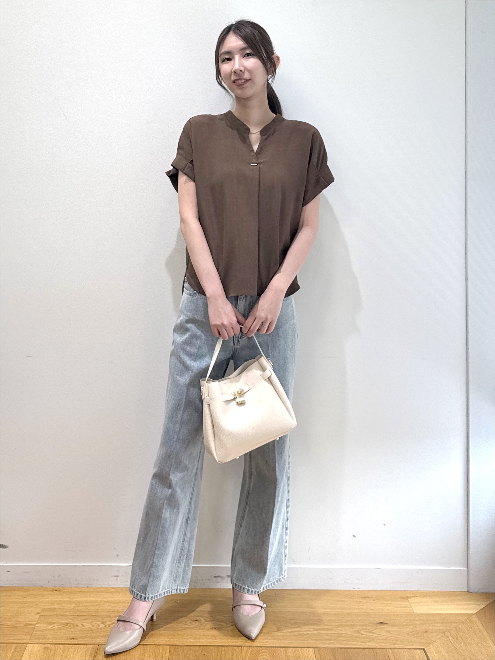 めぐさんの「index｜《丈が選べる》ストレートデニムパンツ【洗濯機洗い可】」を使ったコーディネート