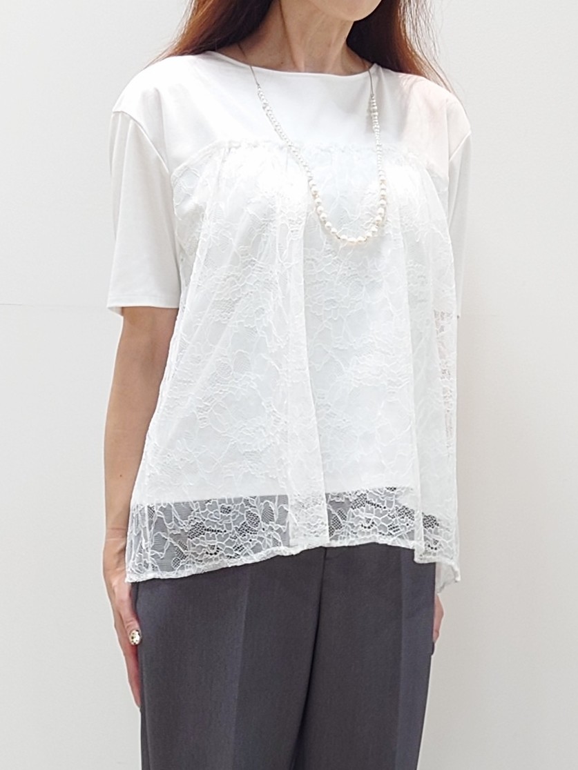 yoshiさんの「Reflect｜【UVカット／接触冷感／手洗い可】ラッセルレースプルオーバー」を使ったコーディネート