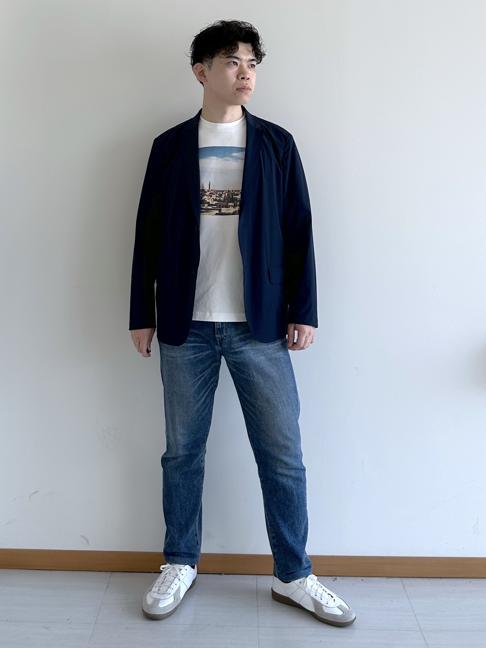 イッシーさんの「TAKEO KIKUCHI｜3Dナイロン ジャケット」を使ったコーディネート