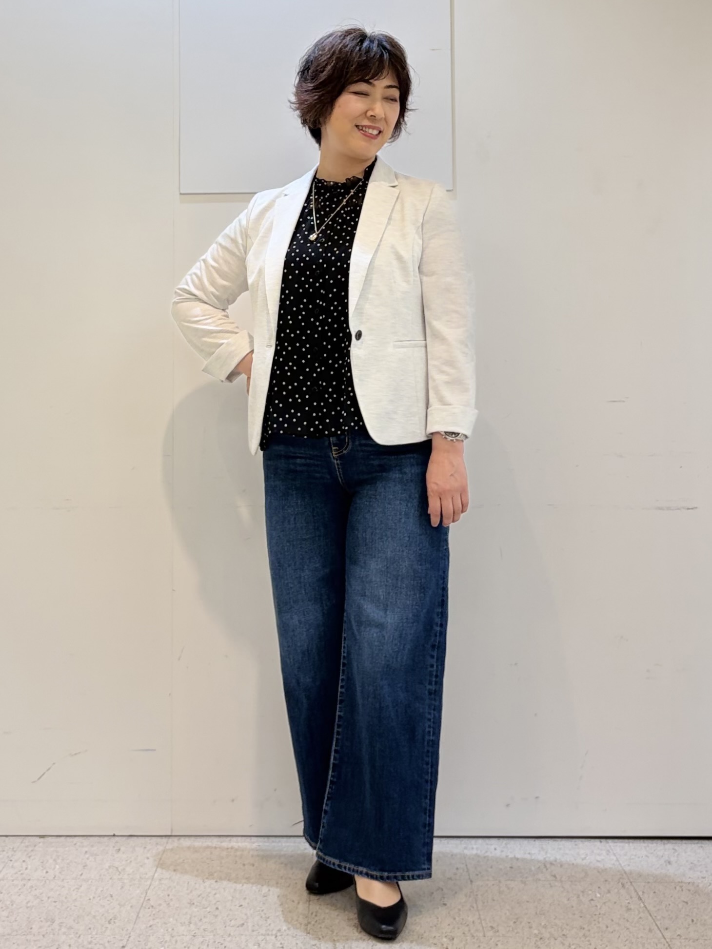 ヤスコさんの「Reflect｜【SS-4Lサイズ／UVカット／接触冷感】匠ジャケット／ベーシックテーラード」を使ったコーディネート