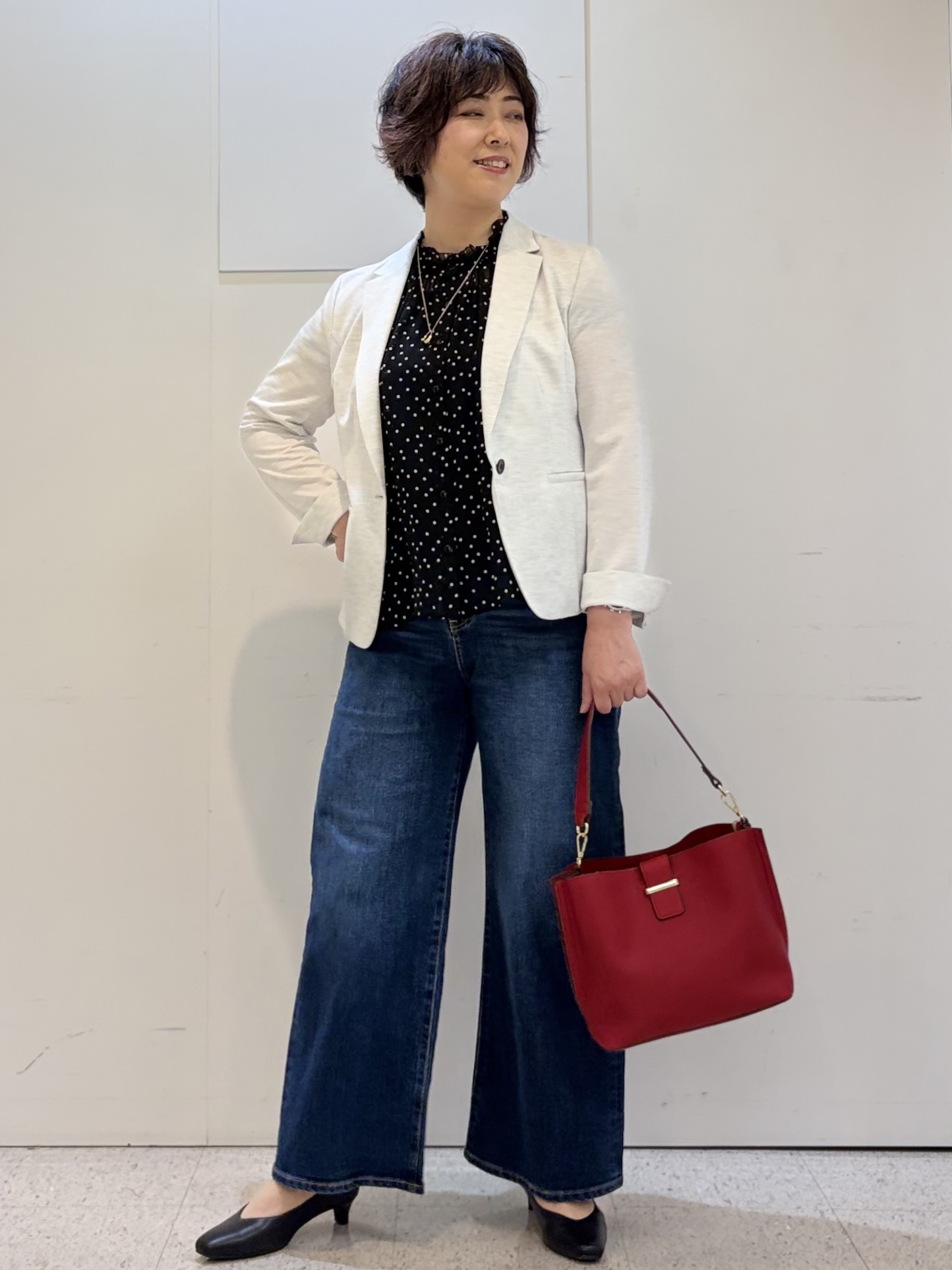 ヤスコさんの「Reflect｜【SS-4Lサイズ／UVカット／接触冷感】匠ジャケット／ベーシックテーラード」を使ったコーディネート