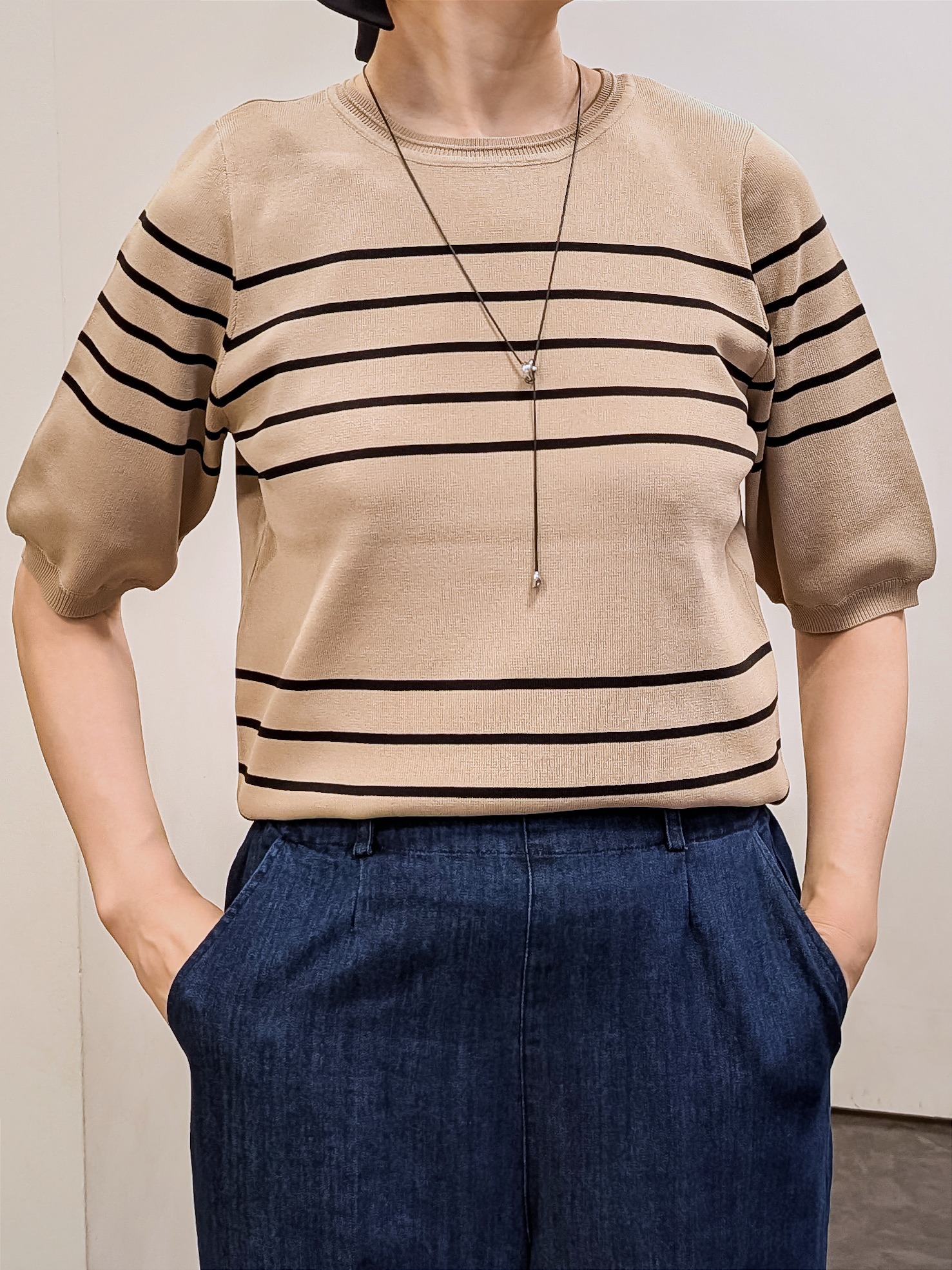 やまちゃんさんの「grove｜ダブルヘムワイドデニムパンツ」を使ったコーディネート
