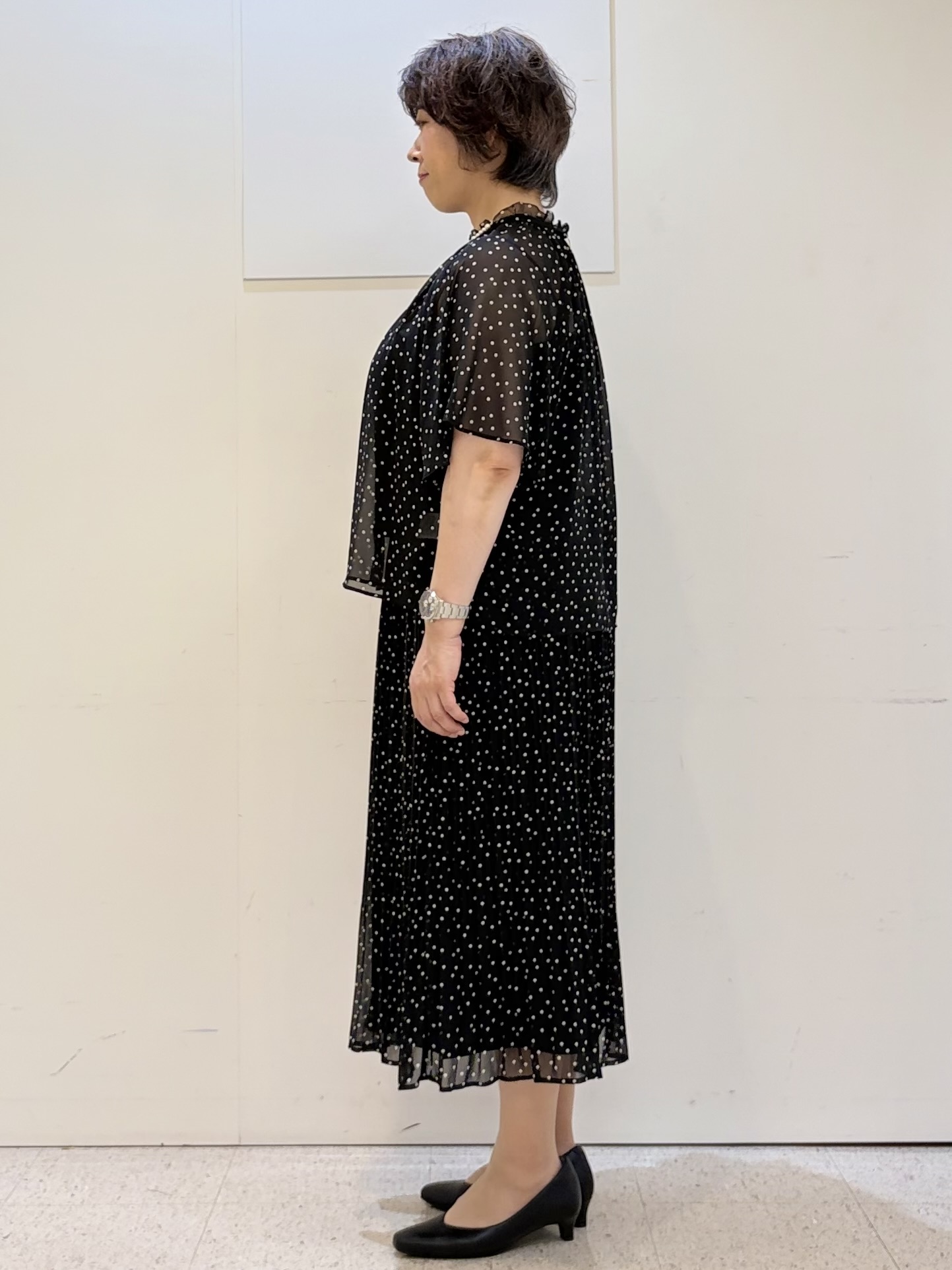 ヤスコさんの「Reflect｜【セットアップ／手洗い可】ドット柄シアーブラウス」を使ったコーディネート