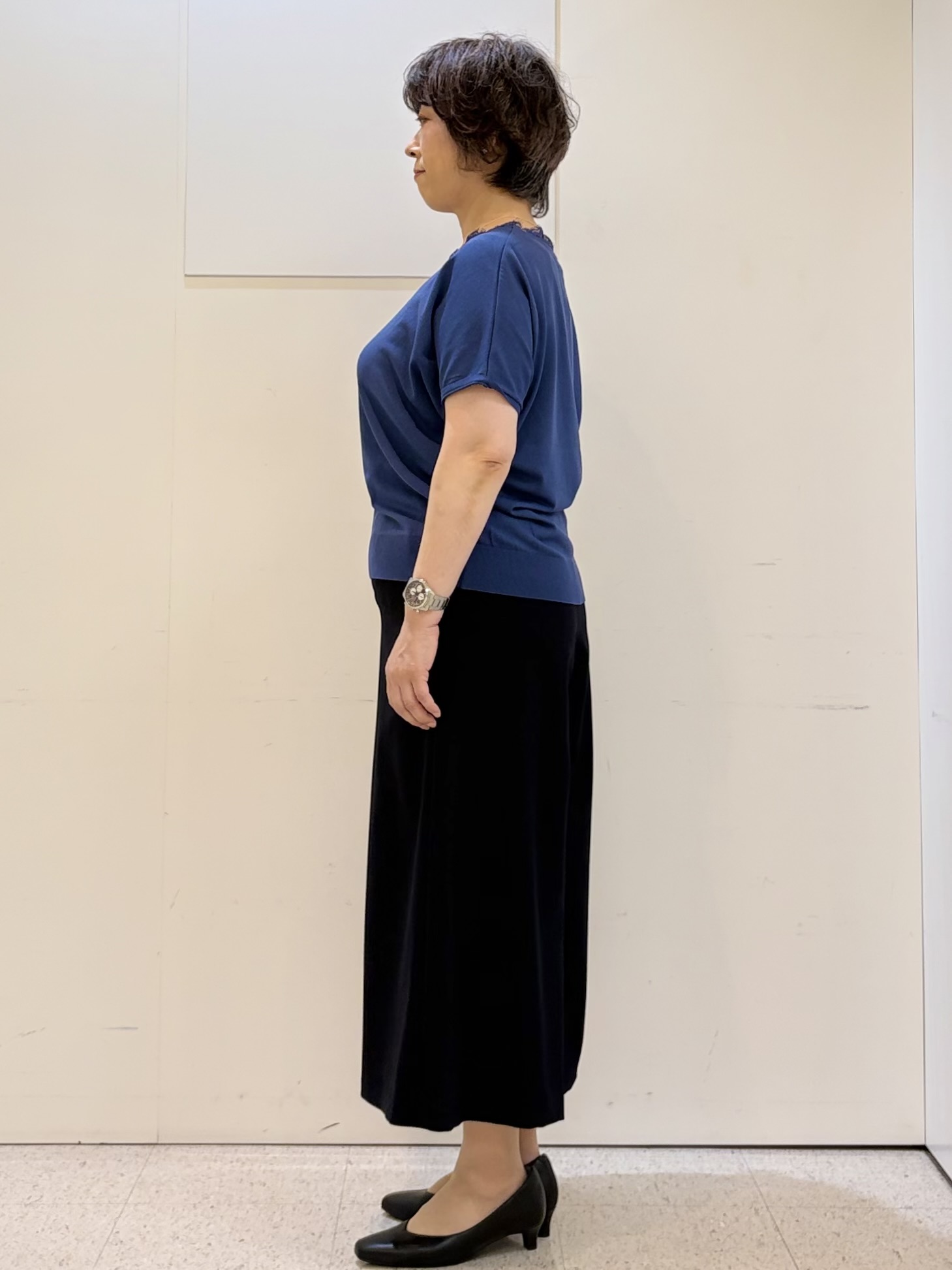 ヤスコさんの「Reflect｜【二の腕カバー／手洗い可】ネックレース フレンチスリーブニット」を使ったコーディネート