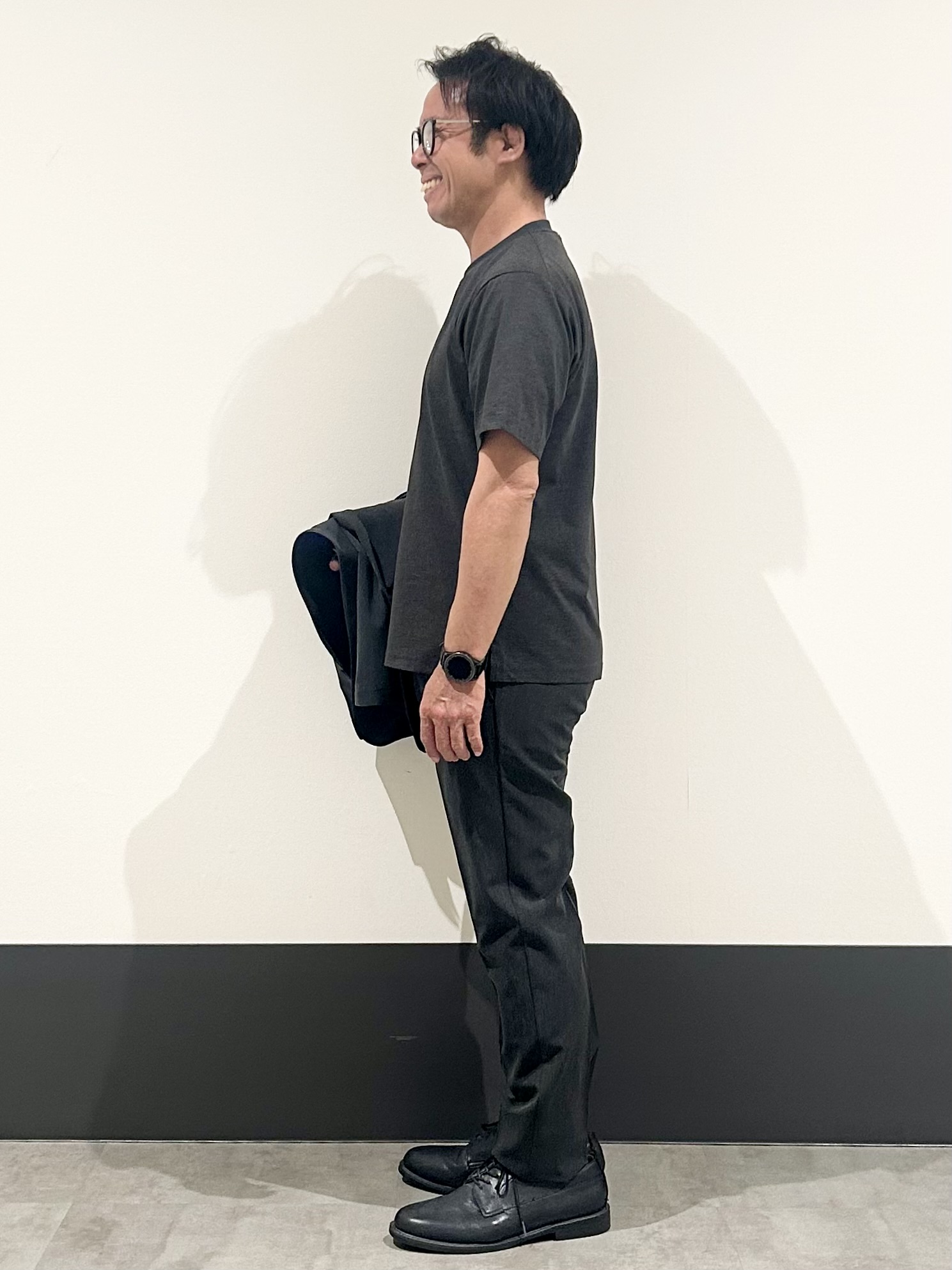 KENJI Iさんの「THE SHOP TK｜【ストレッチ／洗濯機OK／セットアップ可】デニムライク ジャケット」を使ったコーディネート