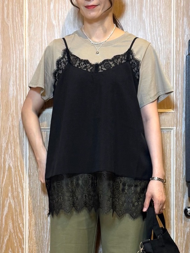 KAORIさんの「SHOO･LA･RUE｜【洗濯機可/S-LL】体型カバーしながらこなれ見え。レース付きキャミソール」を使ったコーディネート