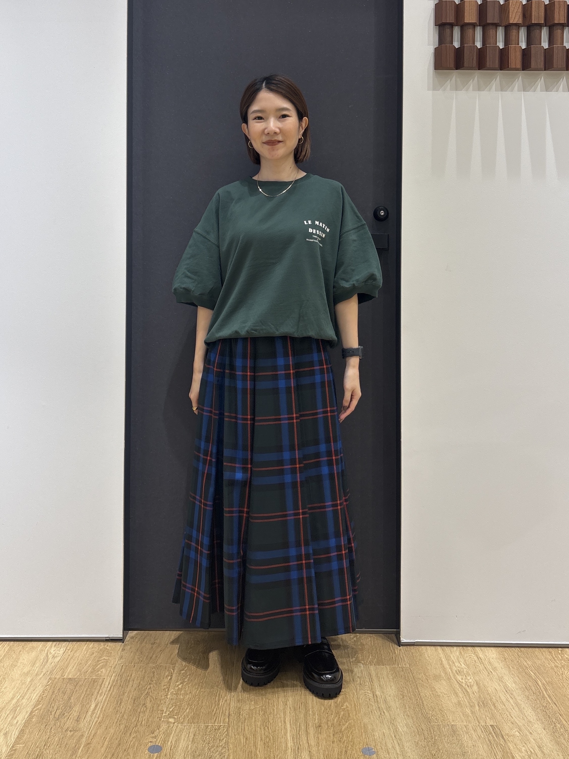 risaさんの「Dessin｜ハーフスリーブロゴプルオーバー」を使ったコーディネート