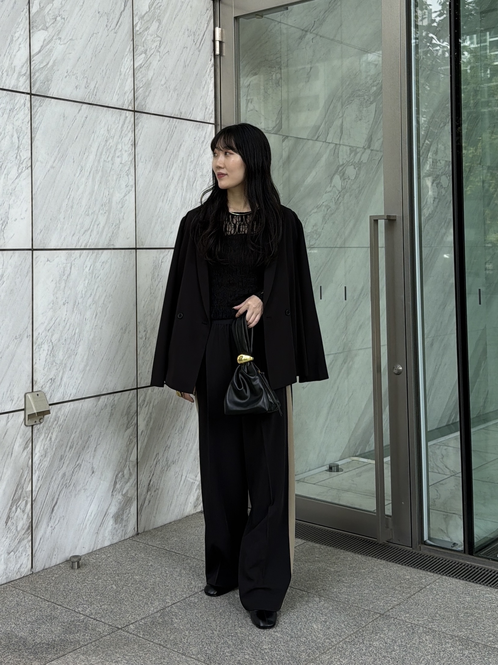 rinaさんの「INDIVI｜シアーレースレイヤードプルオーバー」を使ったコーディネート