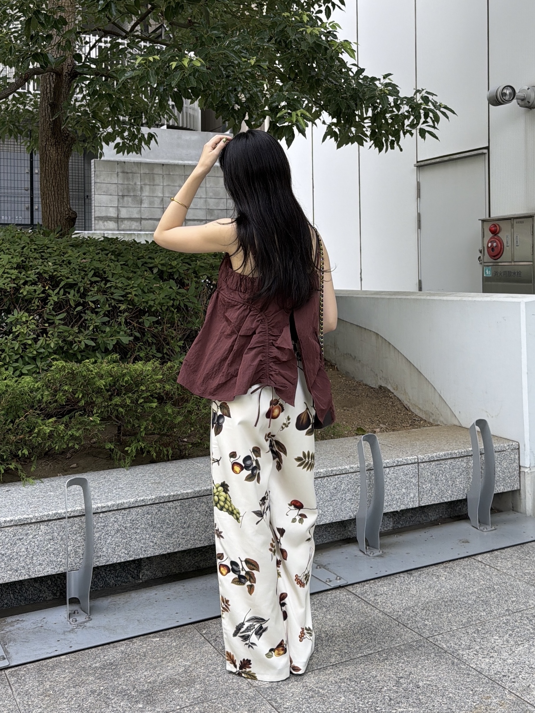 rinaさんの「INDIVI｜ナイロンギャザービスチェ」を使ったコーディネート
