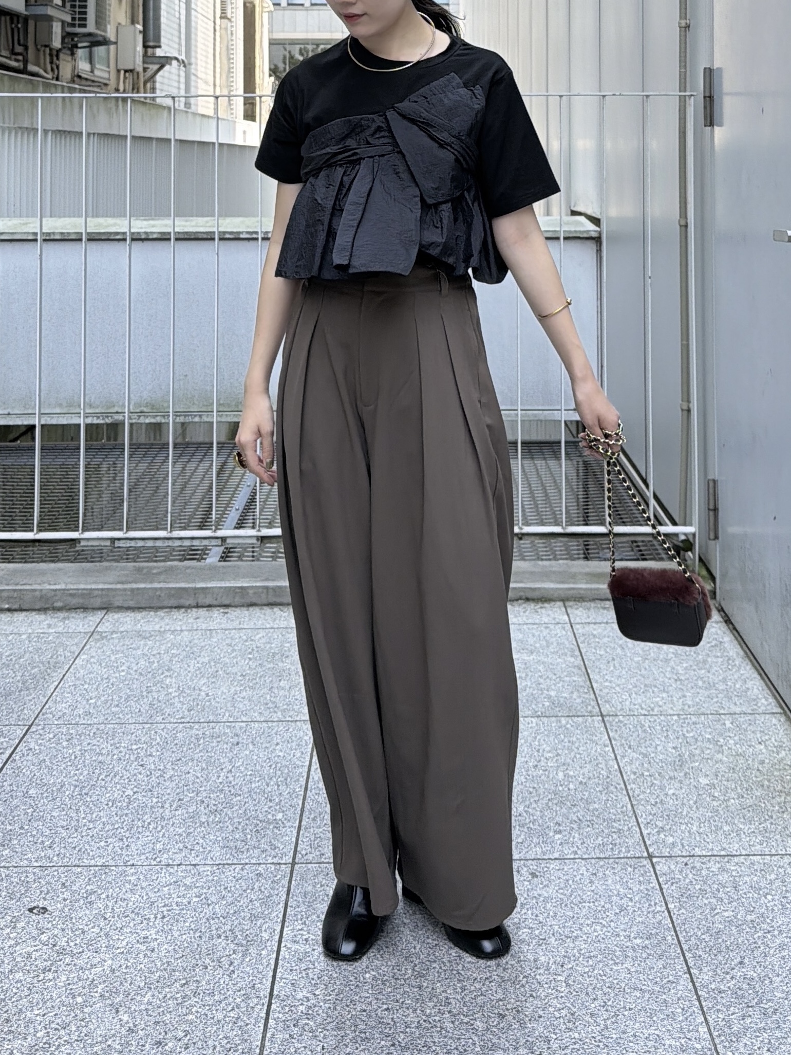 rinaさんの「INDIVI｜ツイストドッキングTシャツ」を使ったコーディネート