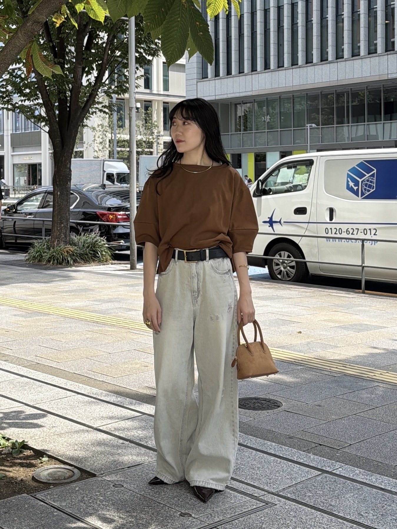 rinaさんの「INDIVI｜ハーフスリーブフォルムカットソー【接触冷感／新色追加】」を使ったコーディネート