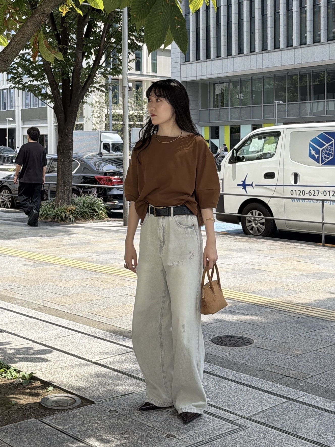 rinaさんの「INDIVI｜ハーフスリーブフォルムカットソー【接触冷感／新色追加】」を使ったコーディネート