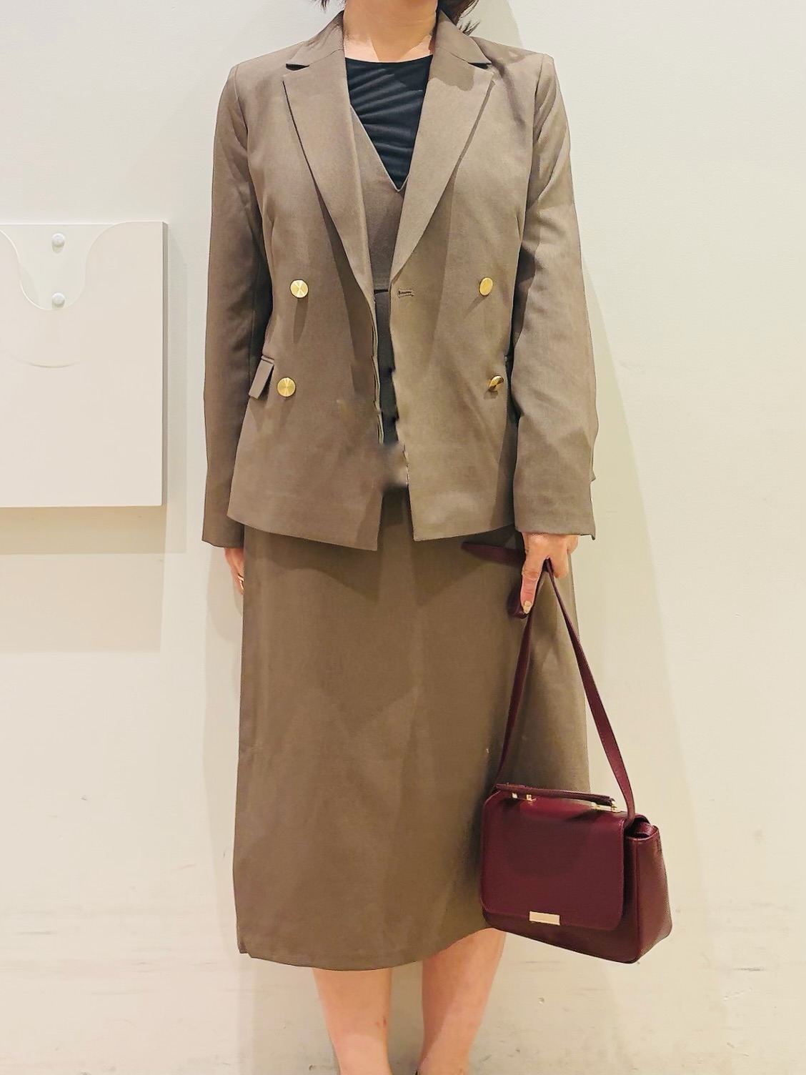 YUKOさんの「index｜【セットアップ対応】ダブルブレストジャケット《洗濯機OK／イージーアイロン／防シワ》」を使ったコーディネート