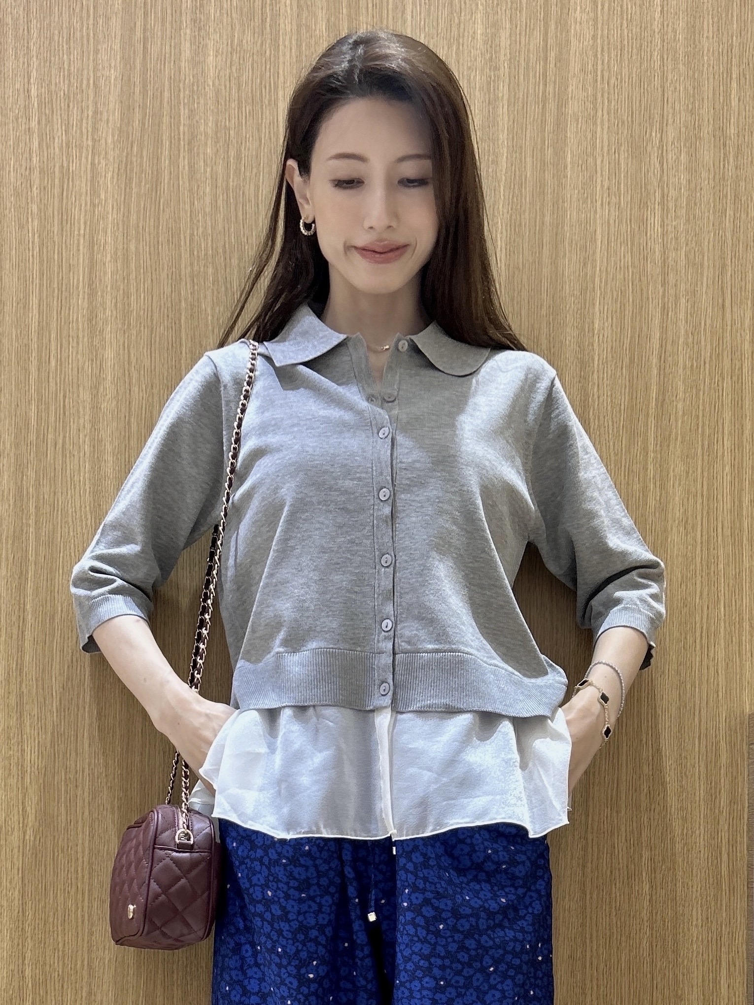 maiさんの「OPAQUE.CLIP｜裾シアードッキングニット【洗濯機OK】」を使ったコーディネート
