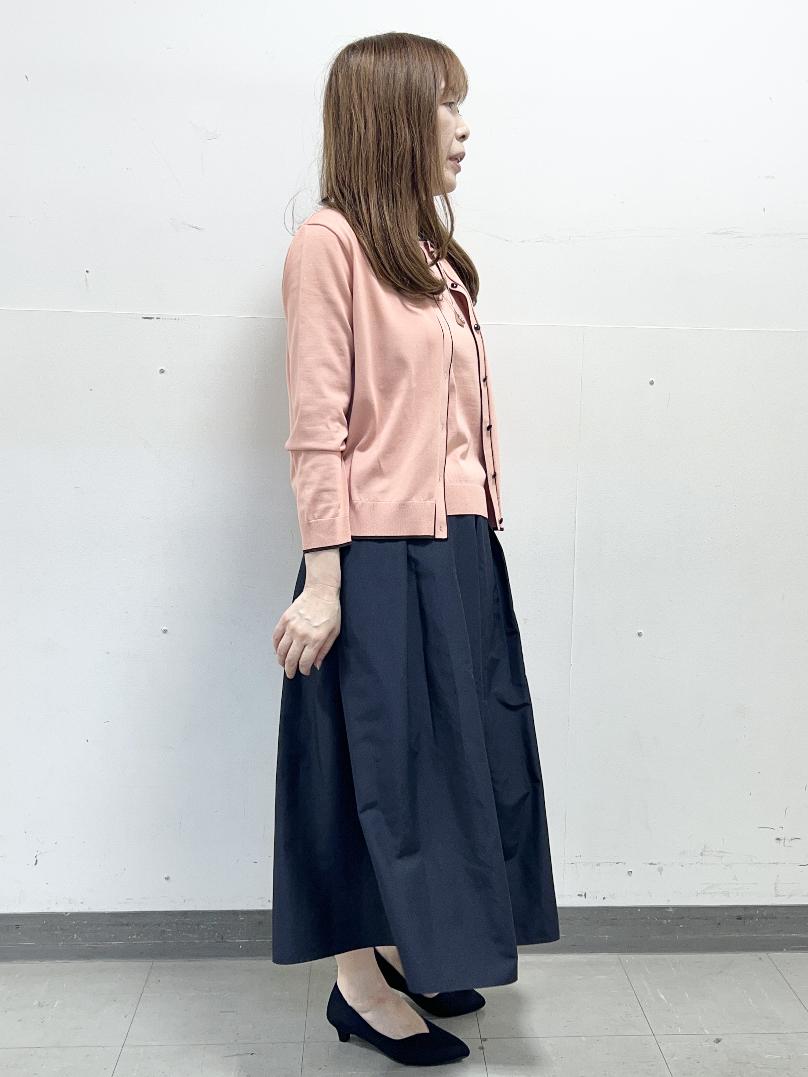 yuさんの「Reflect｜【UVカット／アンサンブル／手洗い可】バイカラーニットカーディガン」を使ったコーディネート