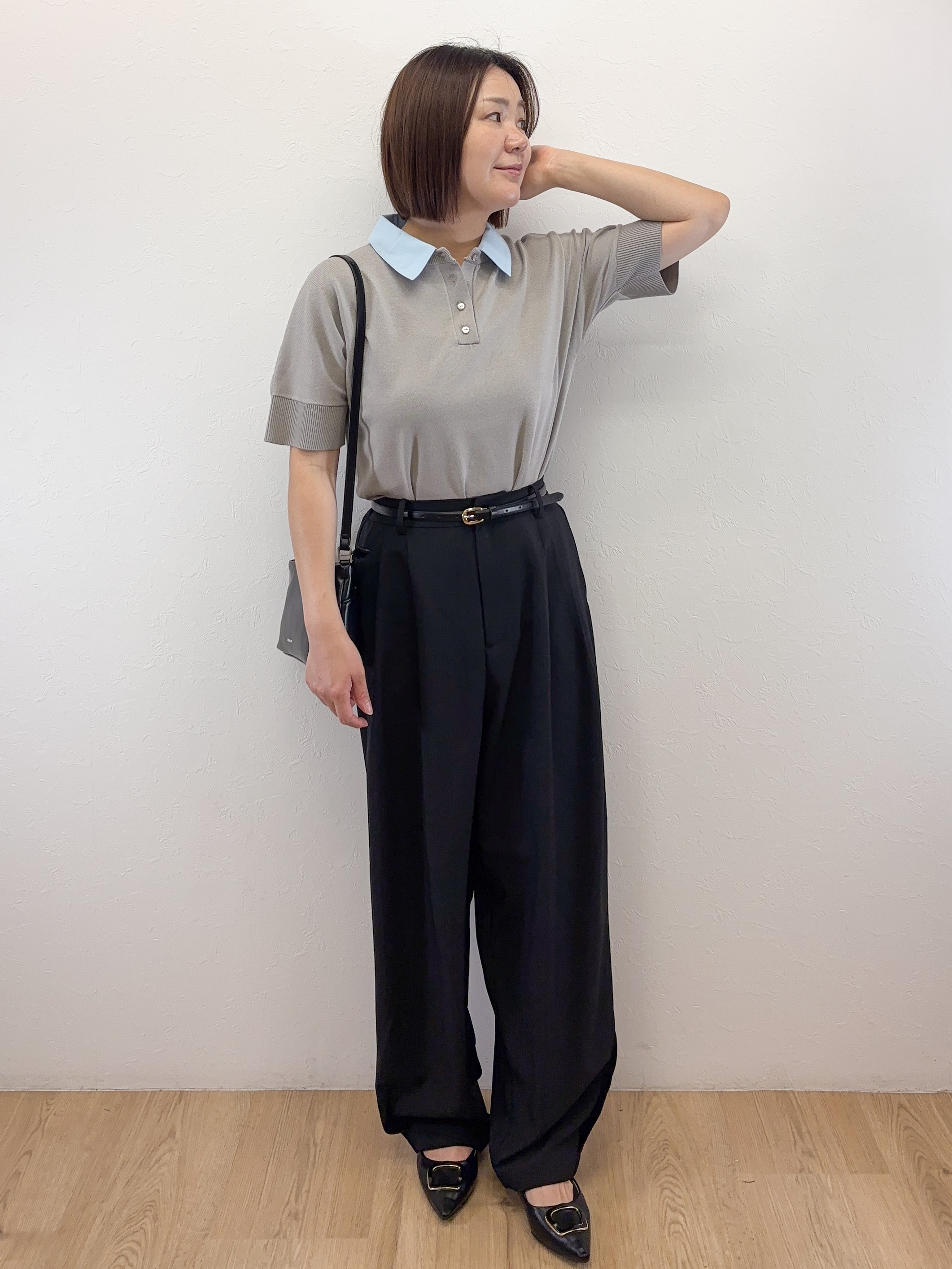 Takeさんの「OPAQUE.CLIP｜2WAY衿ドッキングニット《洗濯機OK》」を使ったコーディネート