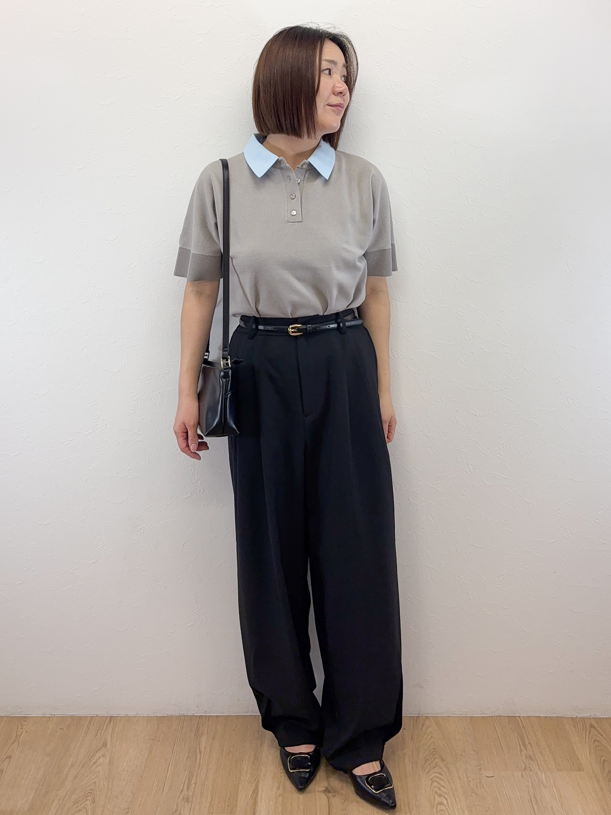 Takeさんの「OPAQUE.CLIP｜2WAY衿ドッキングニット《洗濯機OK》」を使ったコーディネート