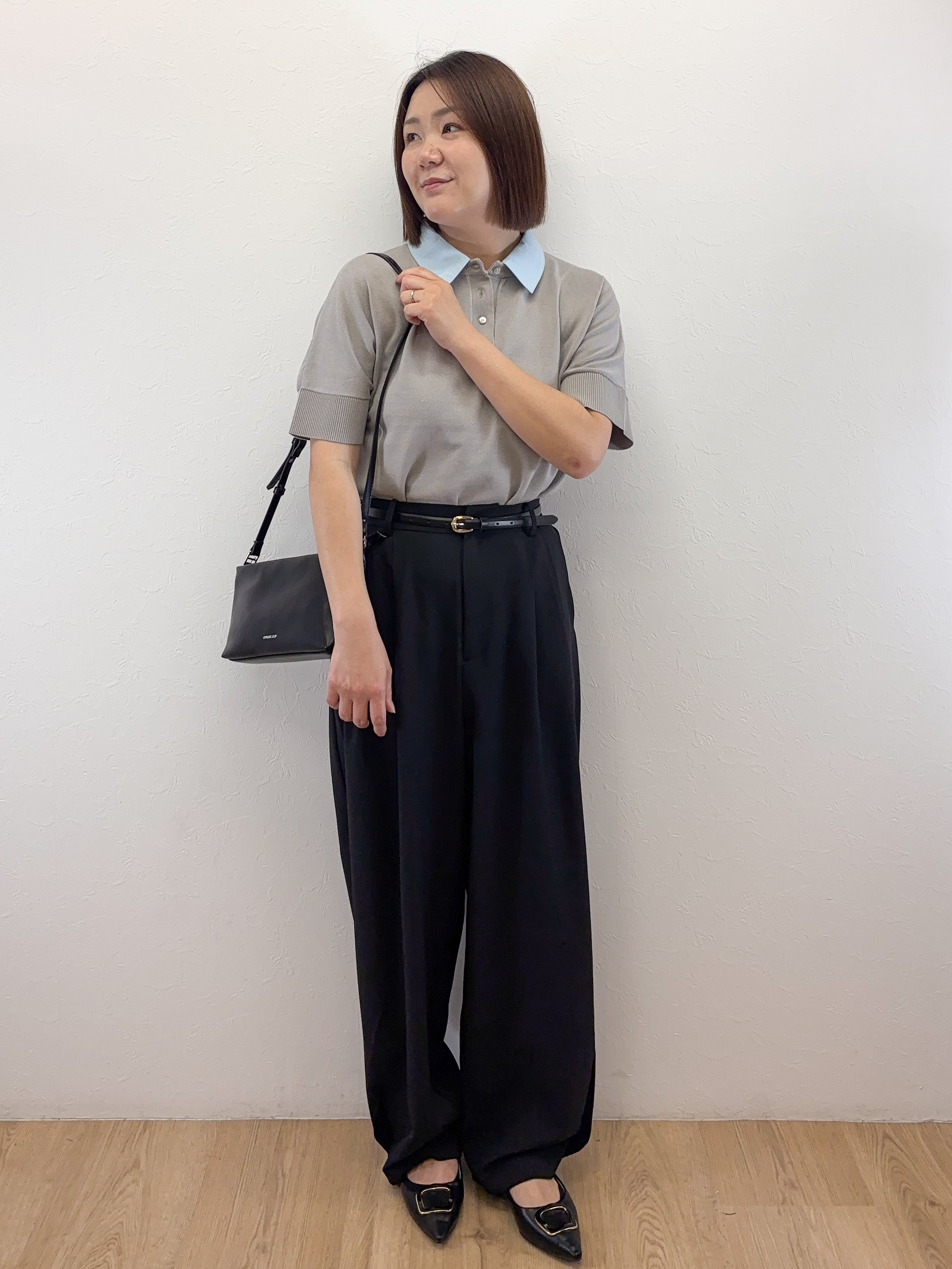 Takeさんの「OPAQUE.CLIP｜2WAY衿ドッキングニット《洗濯機OK》」を使ったコーディネート
