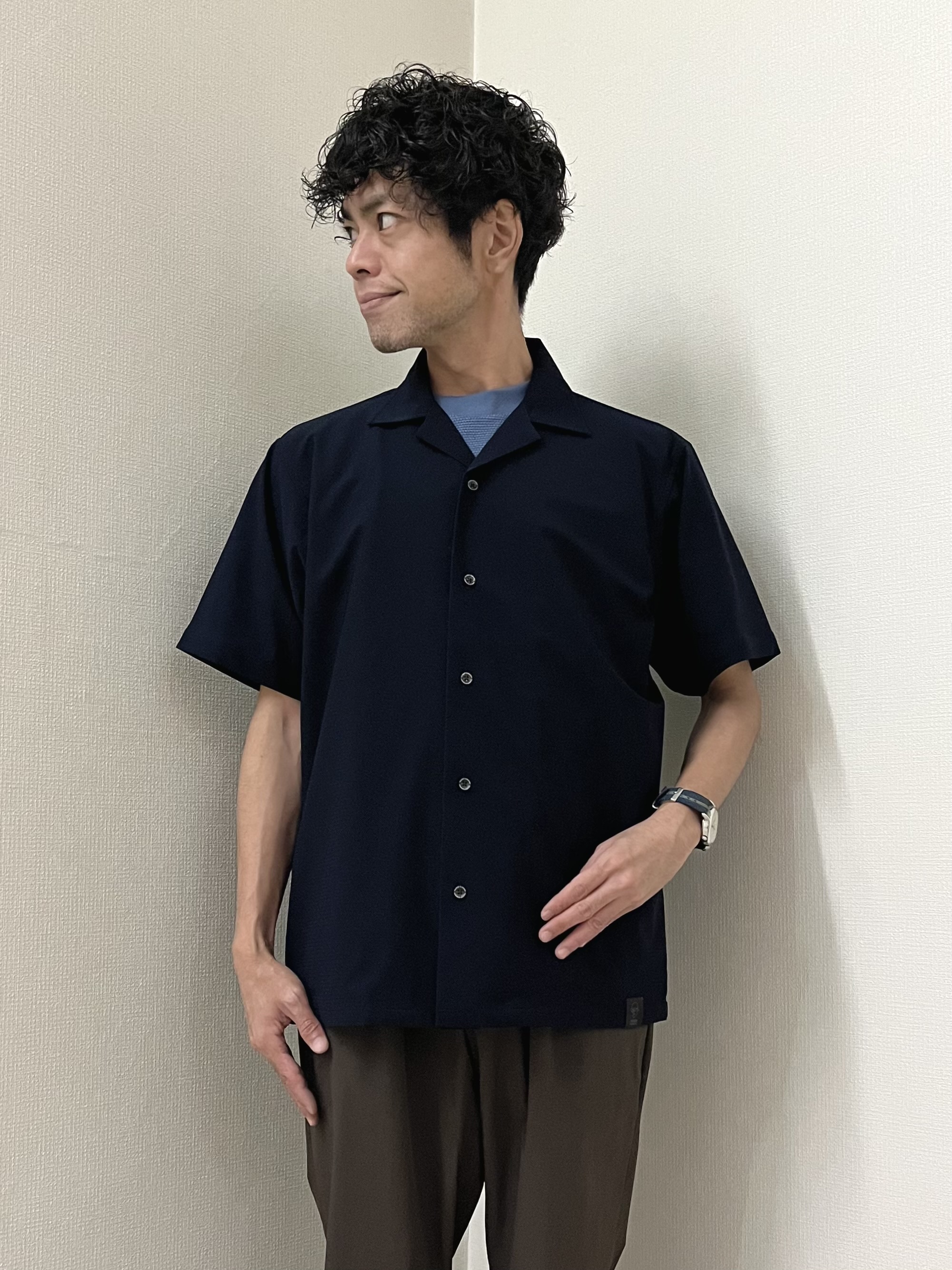 URAさんの「TAKEO KIKUCHI｜【通気性】AIRTOOL LIGHT オープンカラー半袖シャツ」を使ったコーディネート