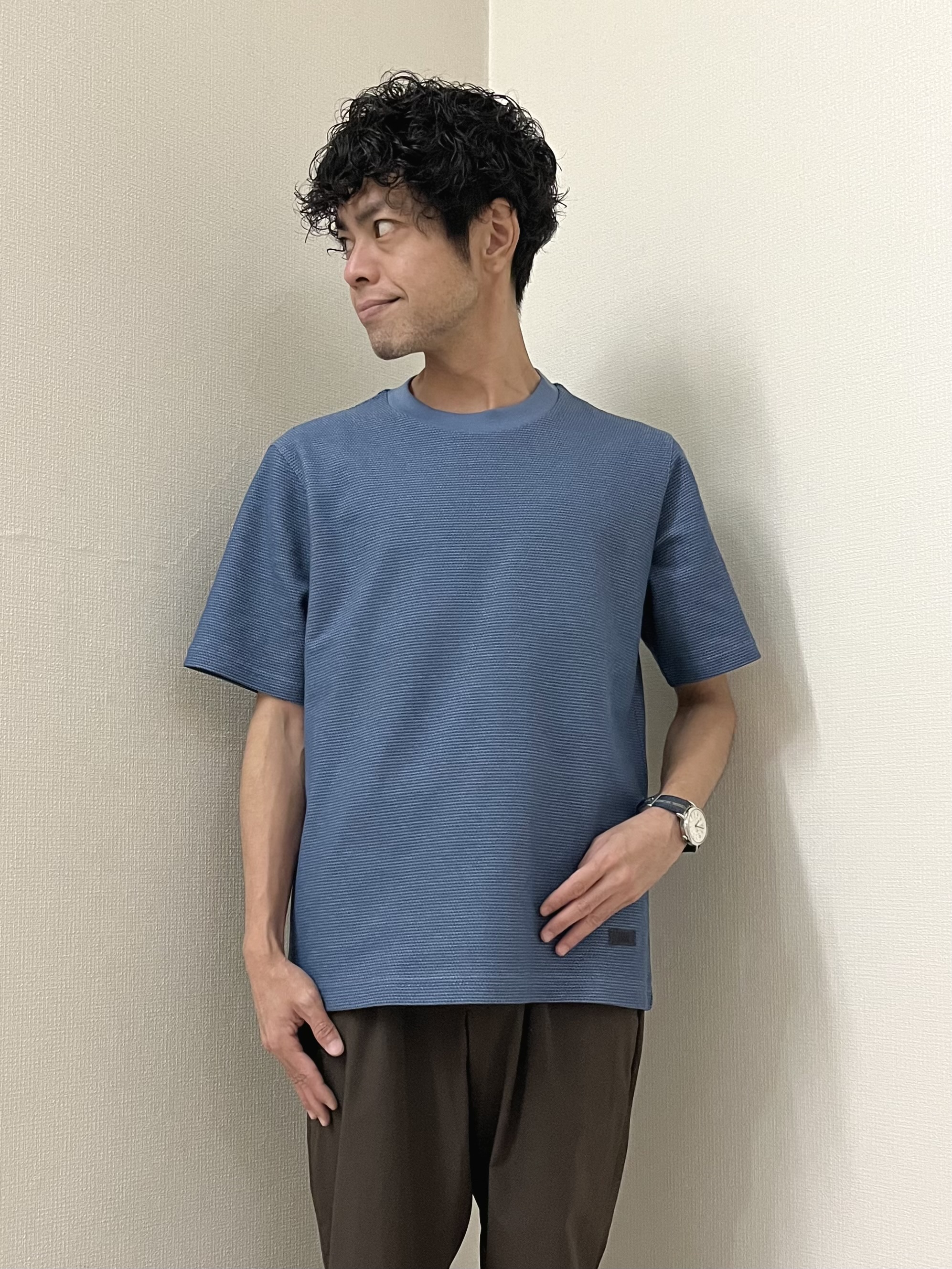 URAさんの「TAKEO KIKUCHI｜【通気性】AIRTOOL LIGHT オープンカラー半袖シャツ」を使ったコーディネート