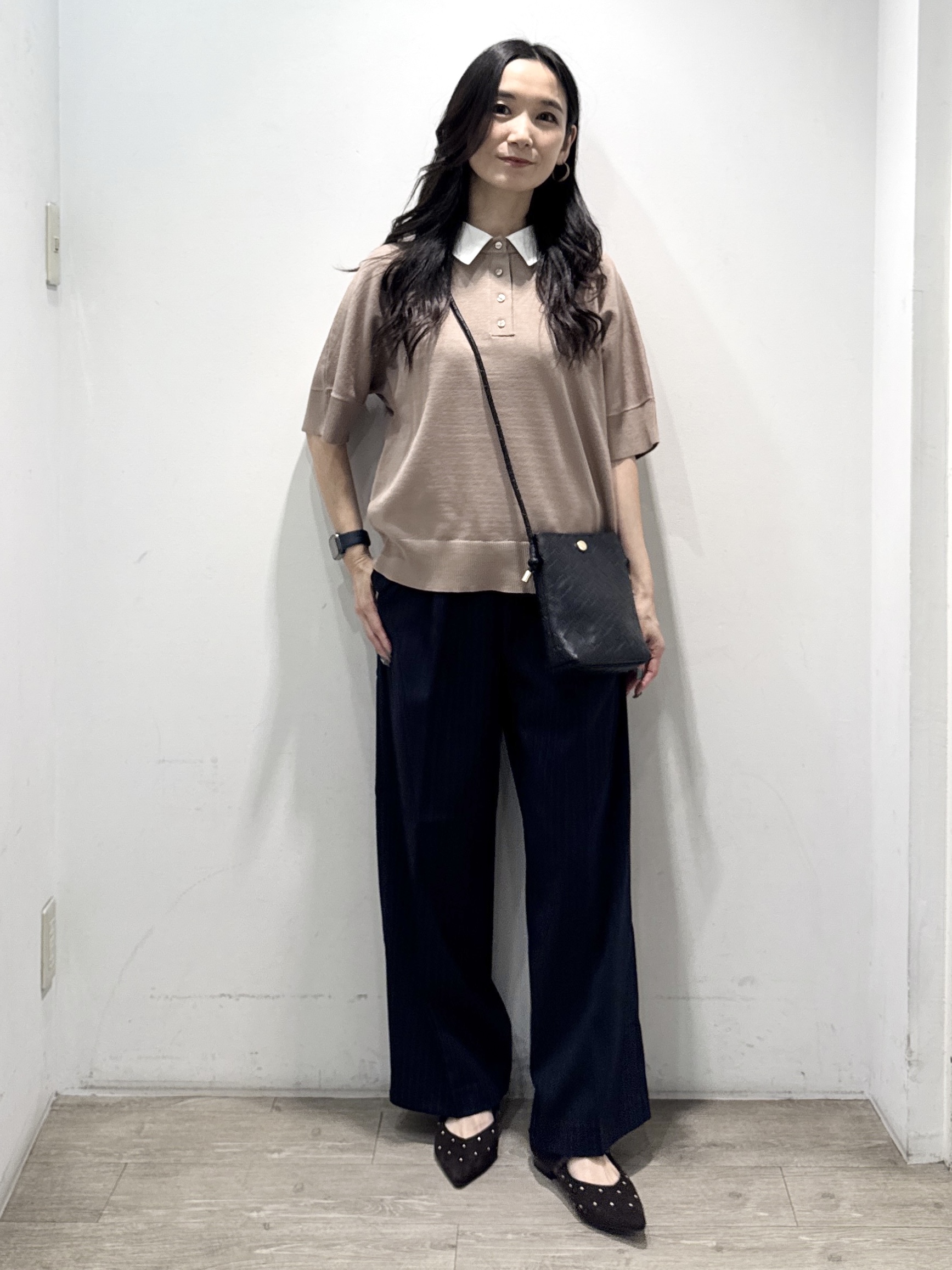 yuicciさんの「OPAQUE.CLIP｜2WAY衿ドッキングニット《洗濯機OK》」を使ったコーディネート