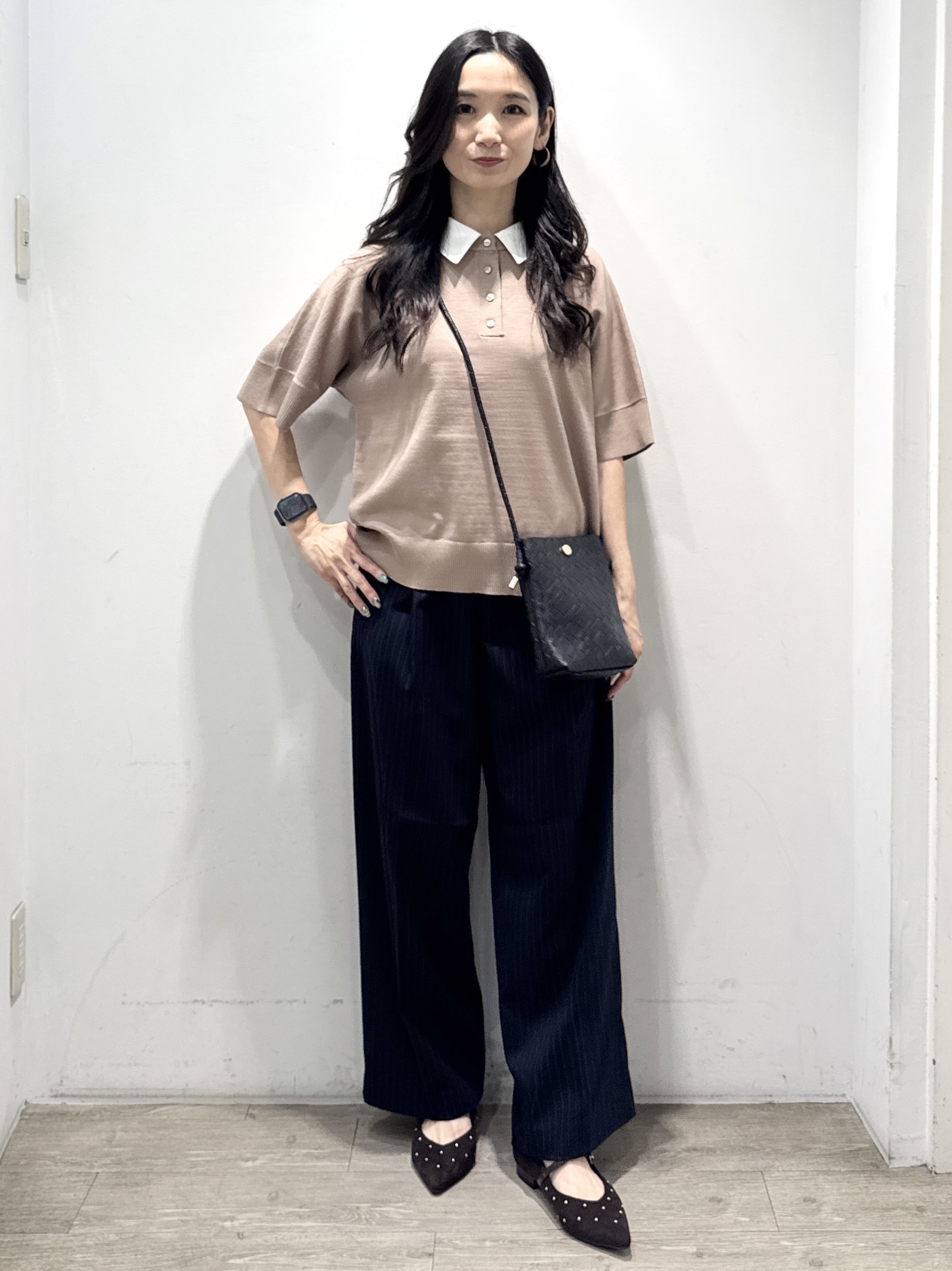 yuicciさんの「OPAQUE.CLIP｜2WAY衿ドッキングニット《洗濯機OK》」を使ったコーディネート