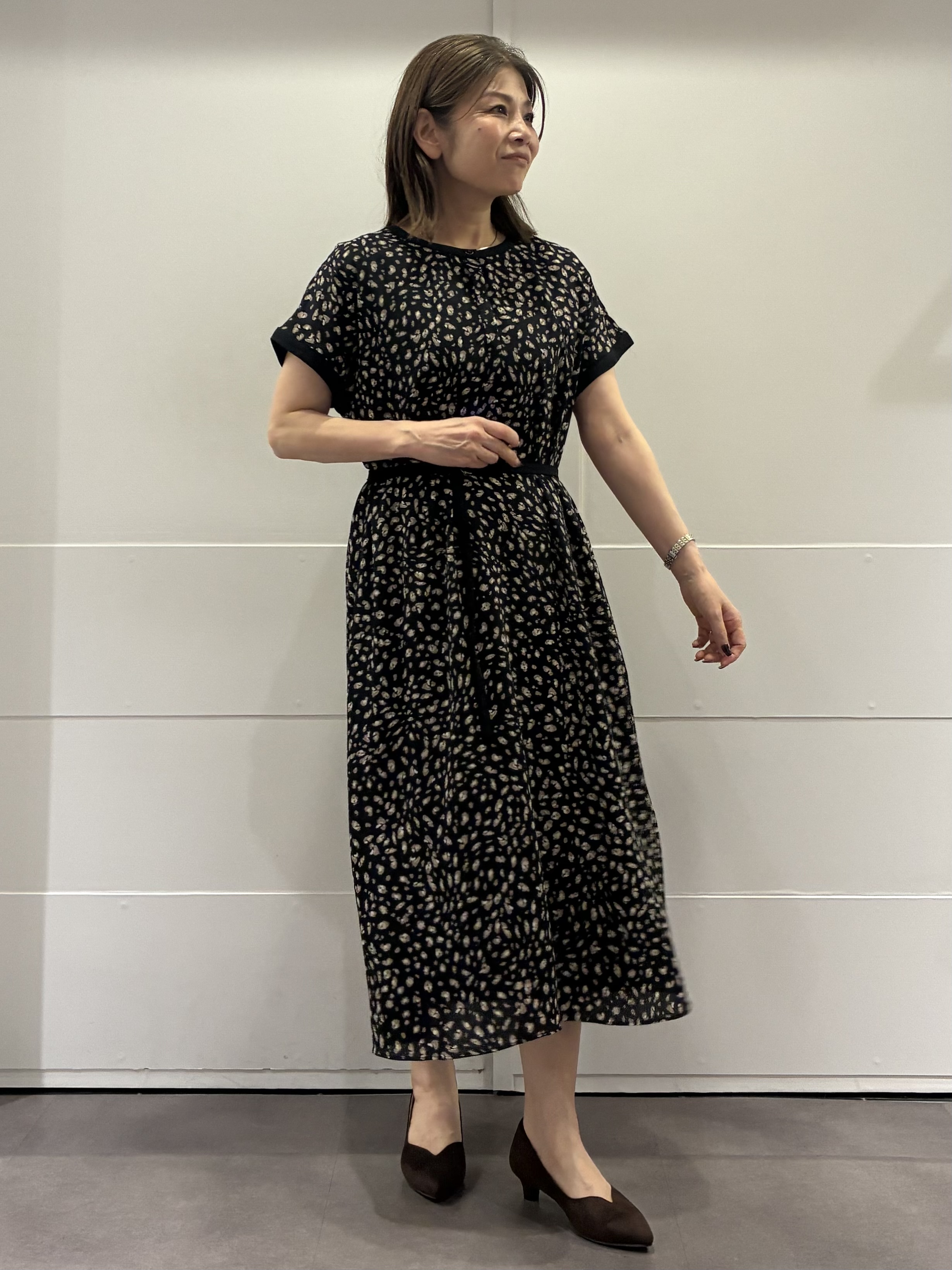 ちいさんの「Reflect｜【手洗い可】プリント柄ワンピース」を使ったコーディネート