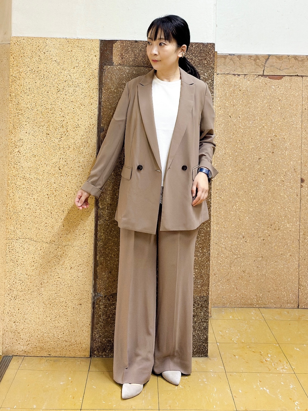 hattoriさんの「INDIVI｜【接触冷感/UVケア/着る日傘】ダブルジャケット」を使ったコーディネート