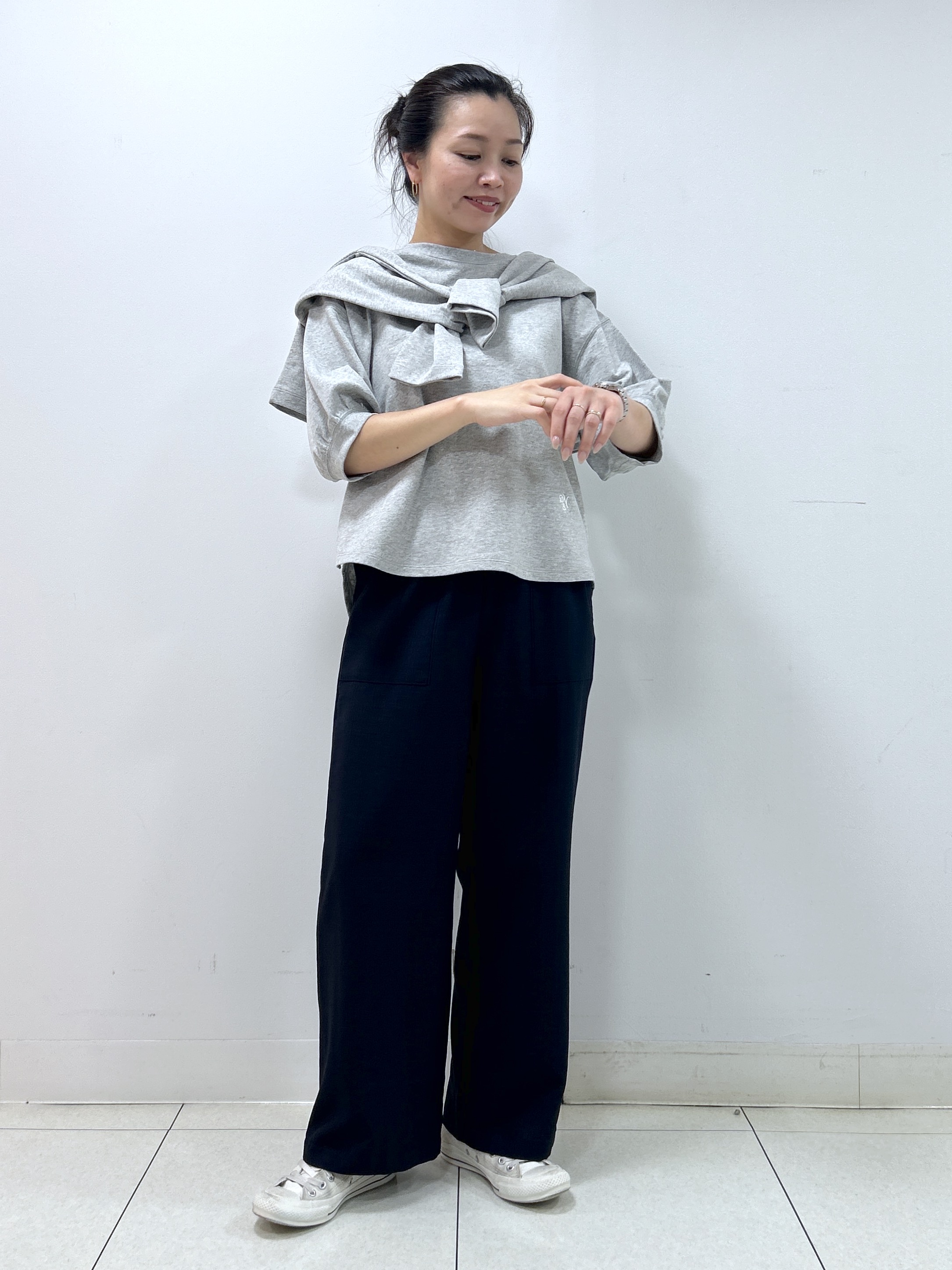 Kaiさんの「Dessin｜バックヘンリーカットソー5分袖」を使ったコーディネート