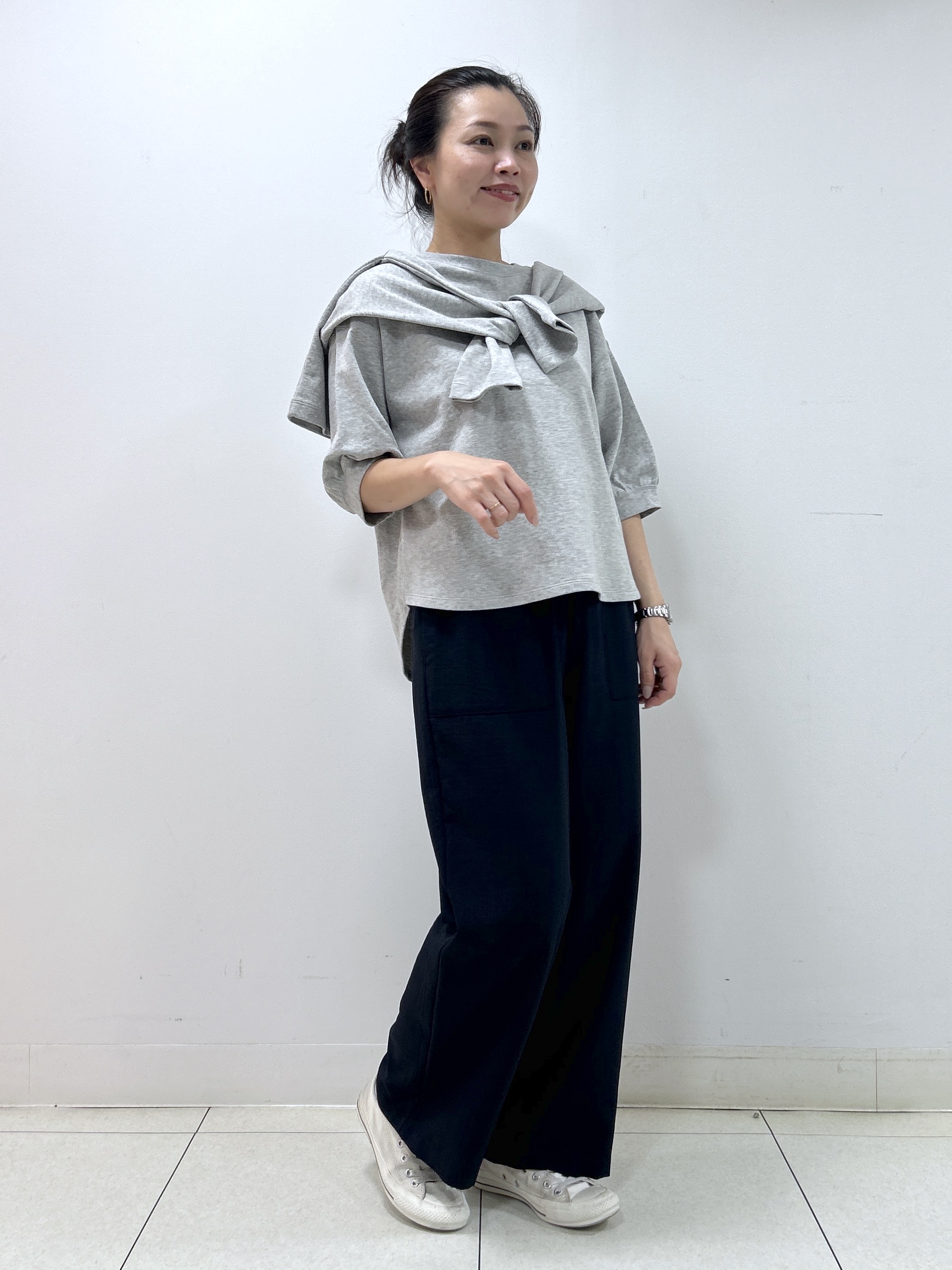 Kaiさんの「Dessin｜バックヘンリーカットソー5分袖」を使ったコーディネート