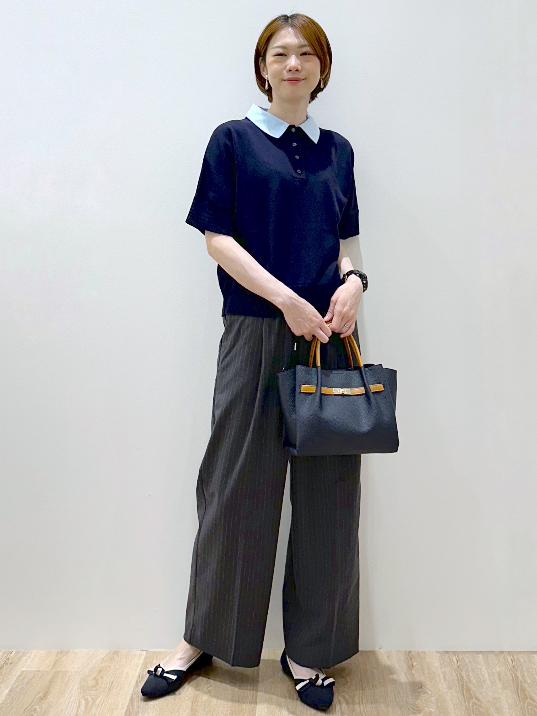 yurieさんの「OPAQUE.CLIP｜2WAY衿ドッキングニット《洗濯機OK》」を使ったコーディネート