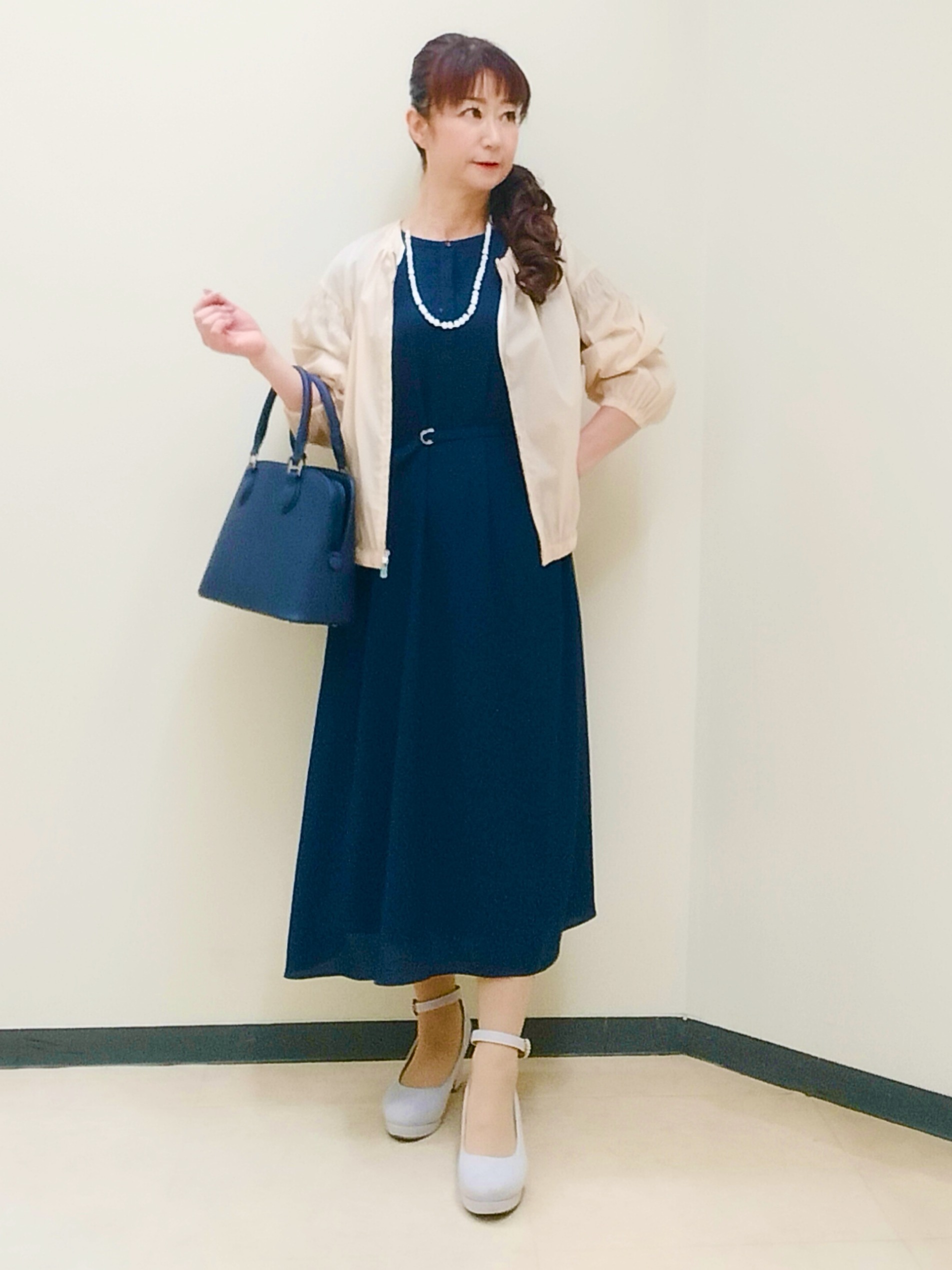 花さんの「Reflect｜【手洗い可】プリント柄ワンピース」を使ったコーディネート
