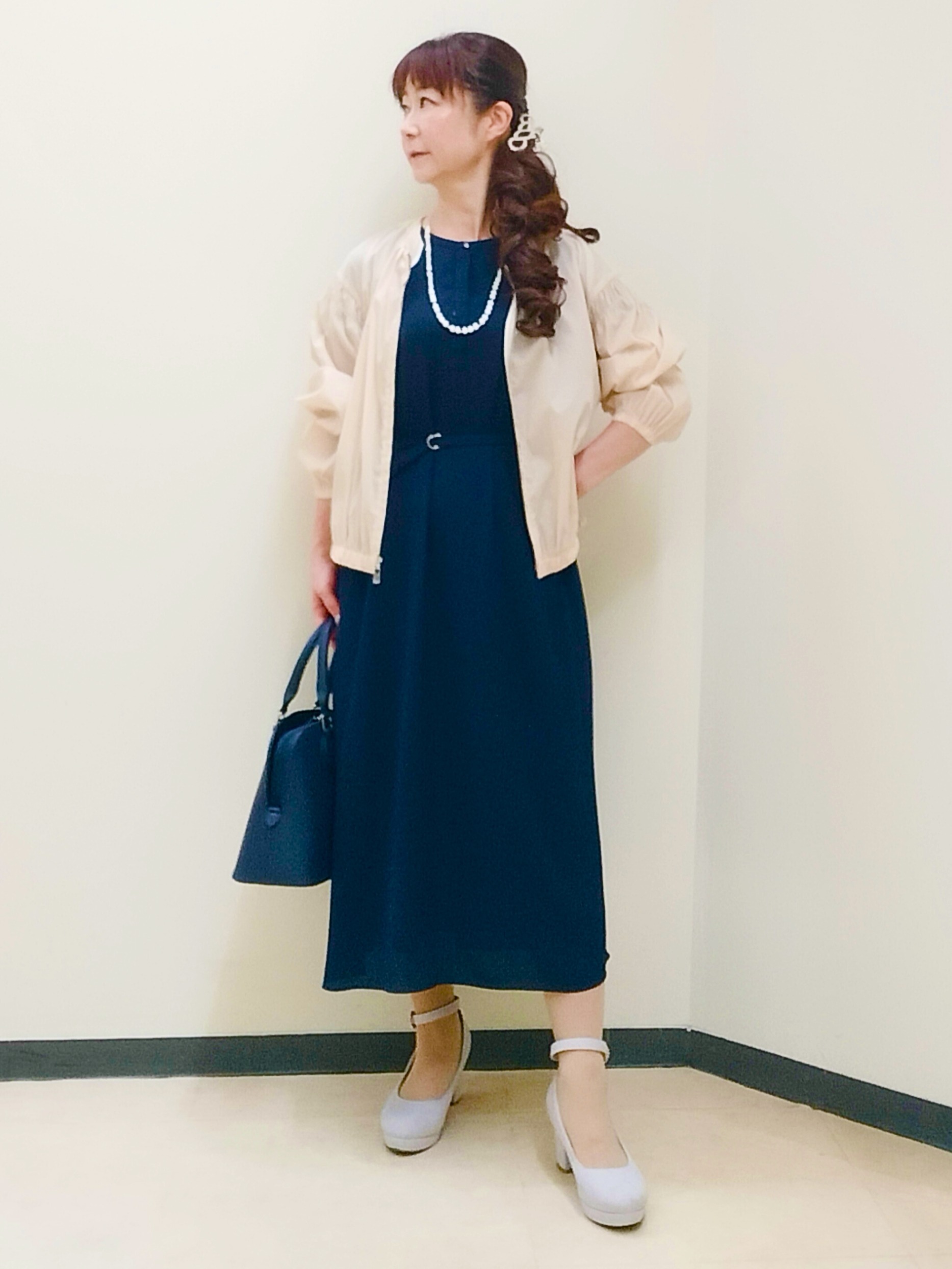 花さんの「Reflect｜【手洗い可】プリント柄ワンピース」を使ったコーディネート