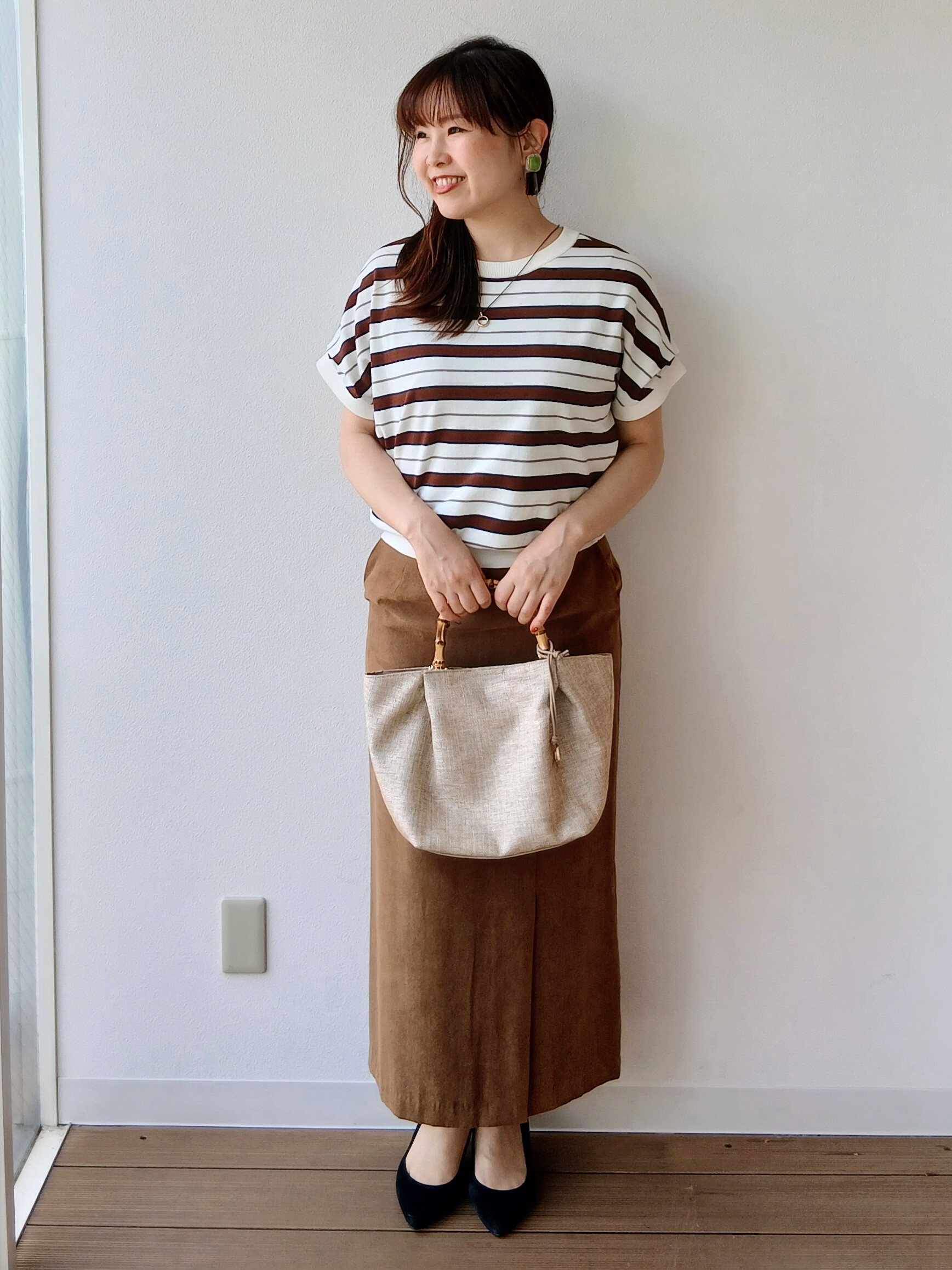なみきさんの「UNTITLED｜【肌に張りつきにくい/前後2WAY】ドライタッチコットンプルオーバー」を使ったコーディネート