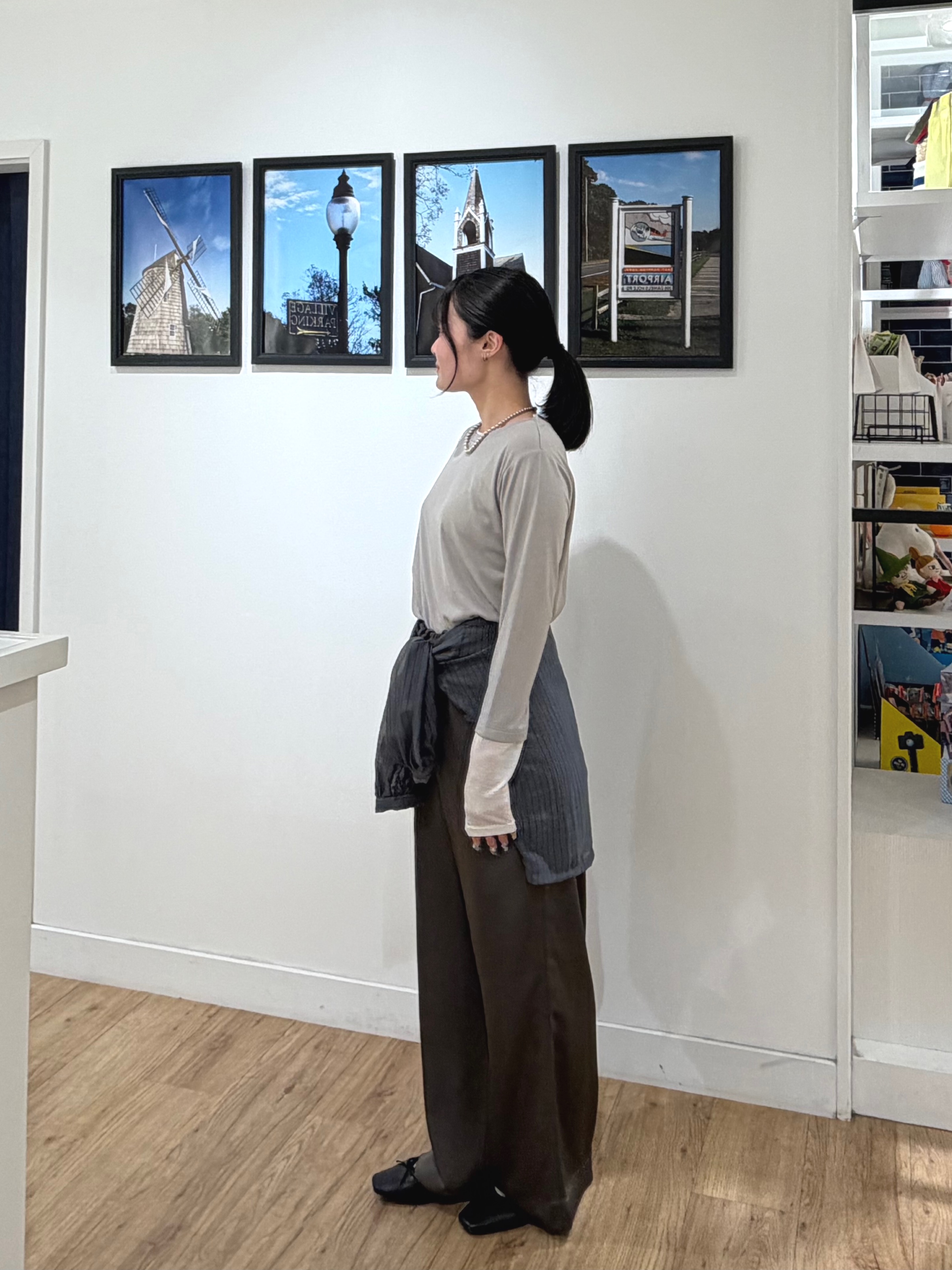 秦美里さんの「Dessin｜【調温機能】シアーリブプルオーバー」を使ったコーディネート