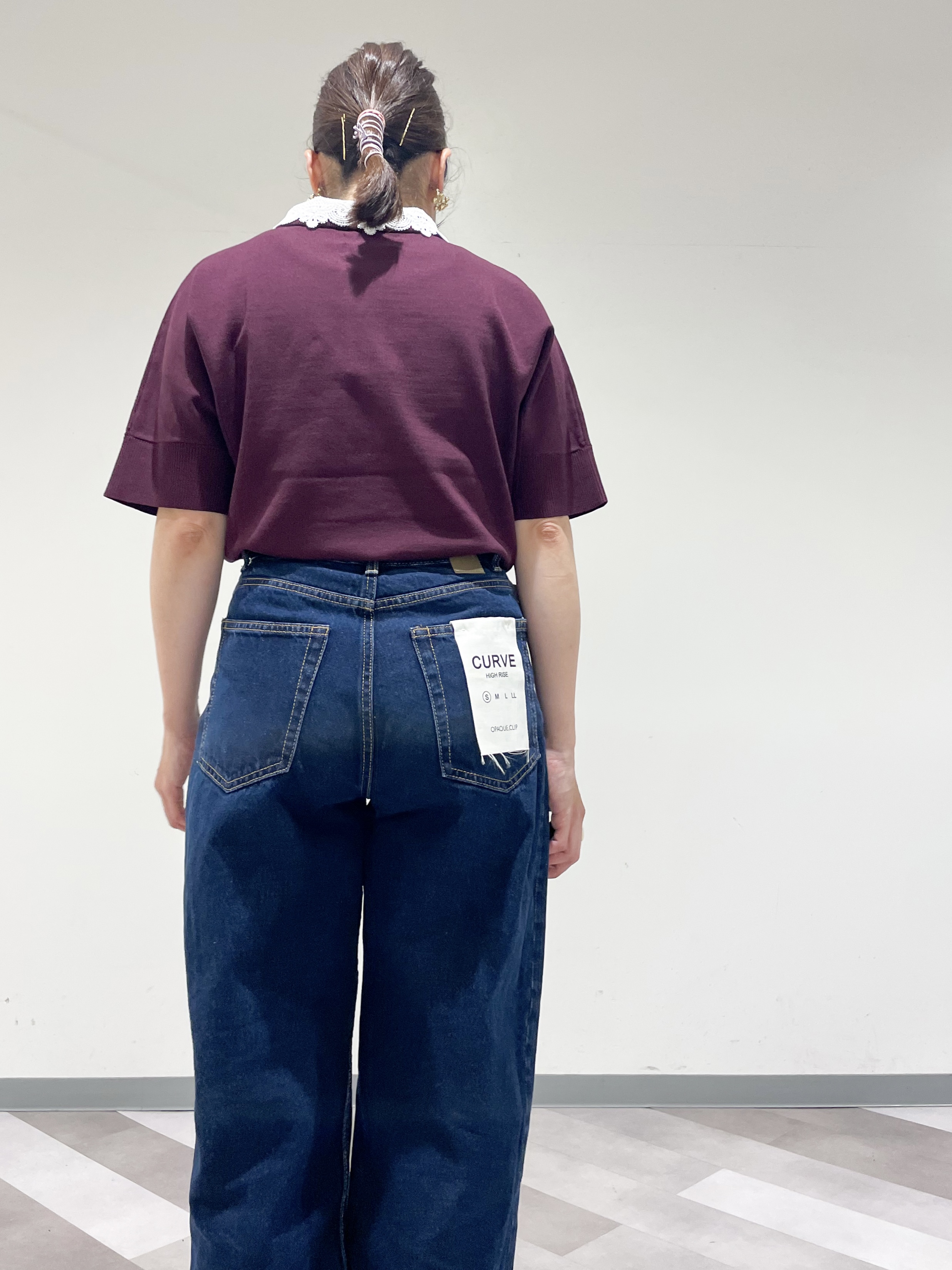 ともも。さんの「OPAQUE.CLIP｜2WAY衿ドッキングニット《洗濯機OK》」を使ったコーディネート