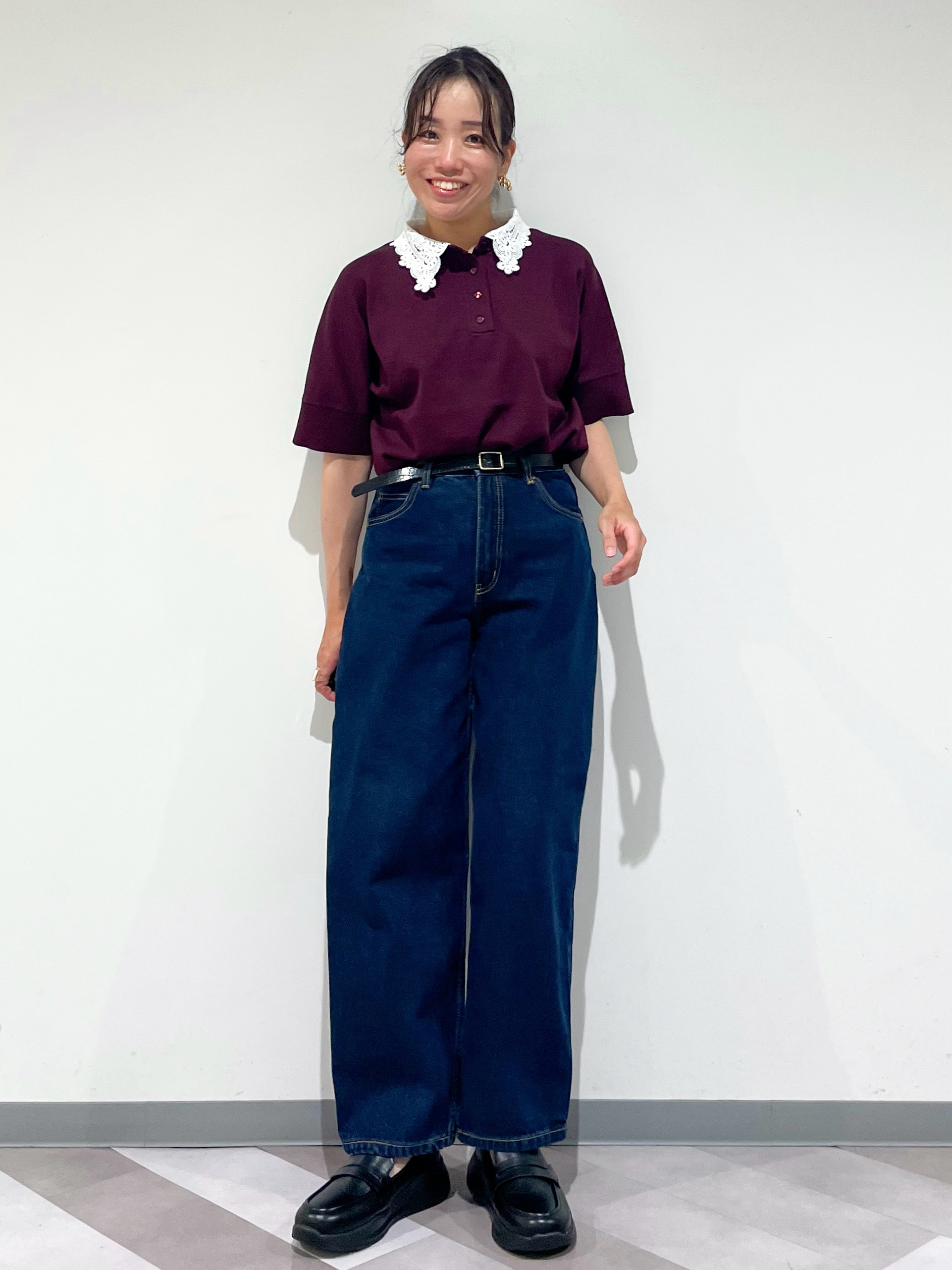 ともも。さんの「OPAQUE.CLIP｜2WAY衿ドッキングニット《洗濯機OK》」を使ったコーディネート