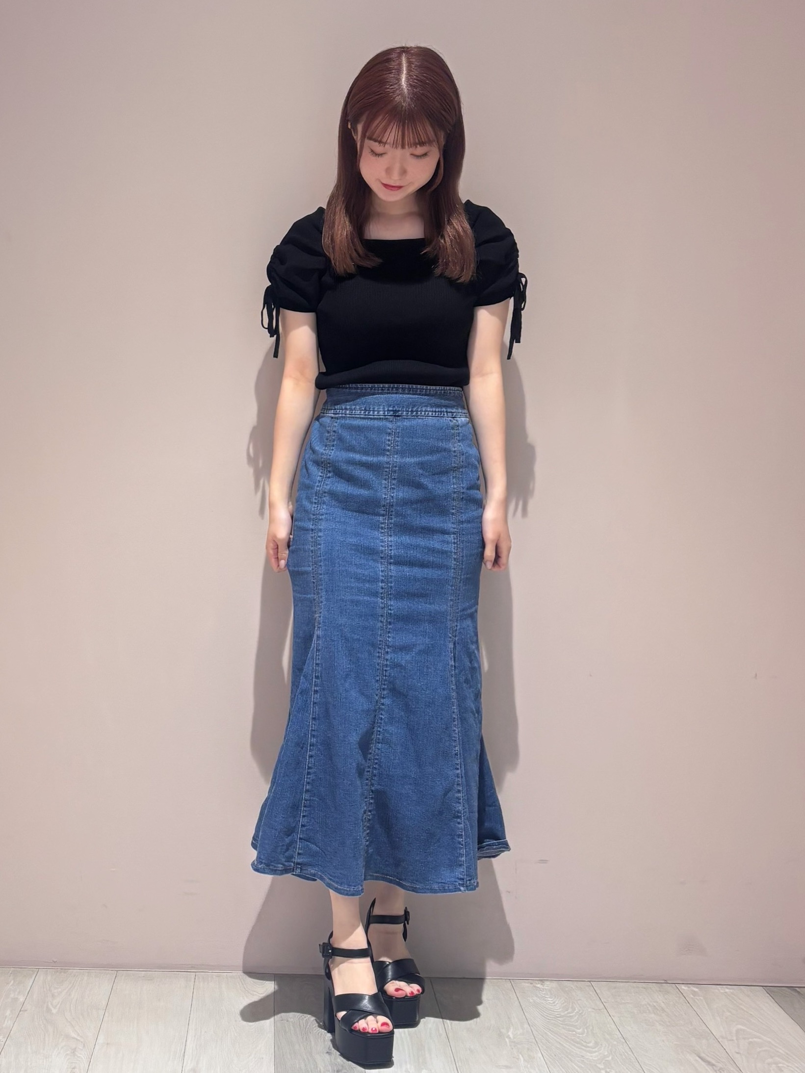 金田 千咲さんの「ESPERANZA｜ラク盛り厚底サンダルⅢ」を使ったコーディネート