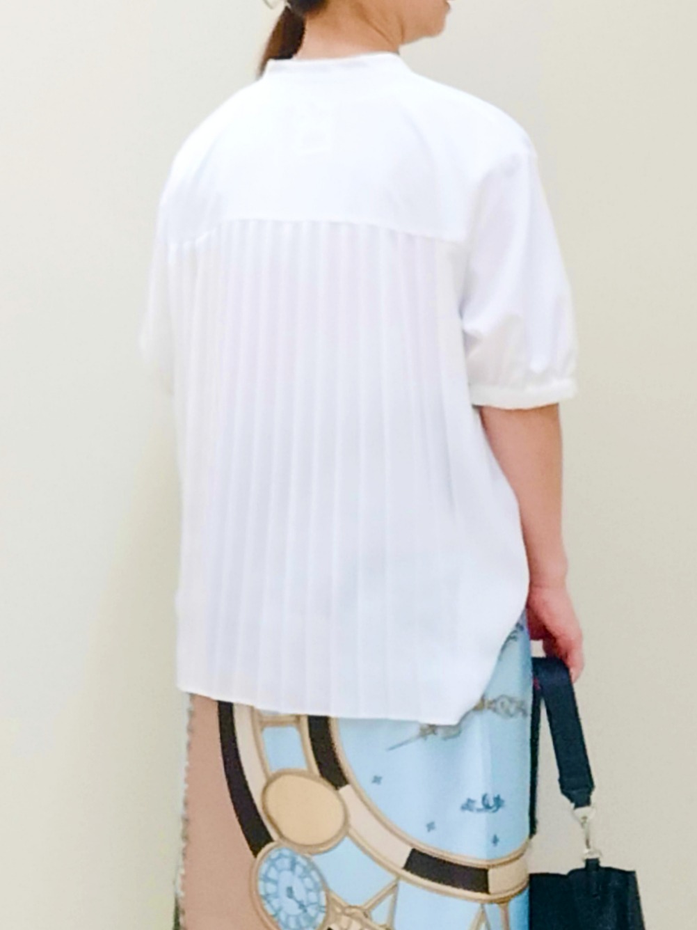 花さんの「Reflect｜【手洗い可】異素材ドッキングブラウス」を使ったコーディネート