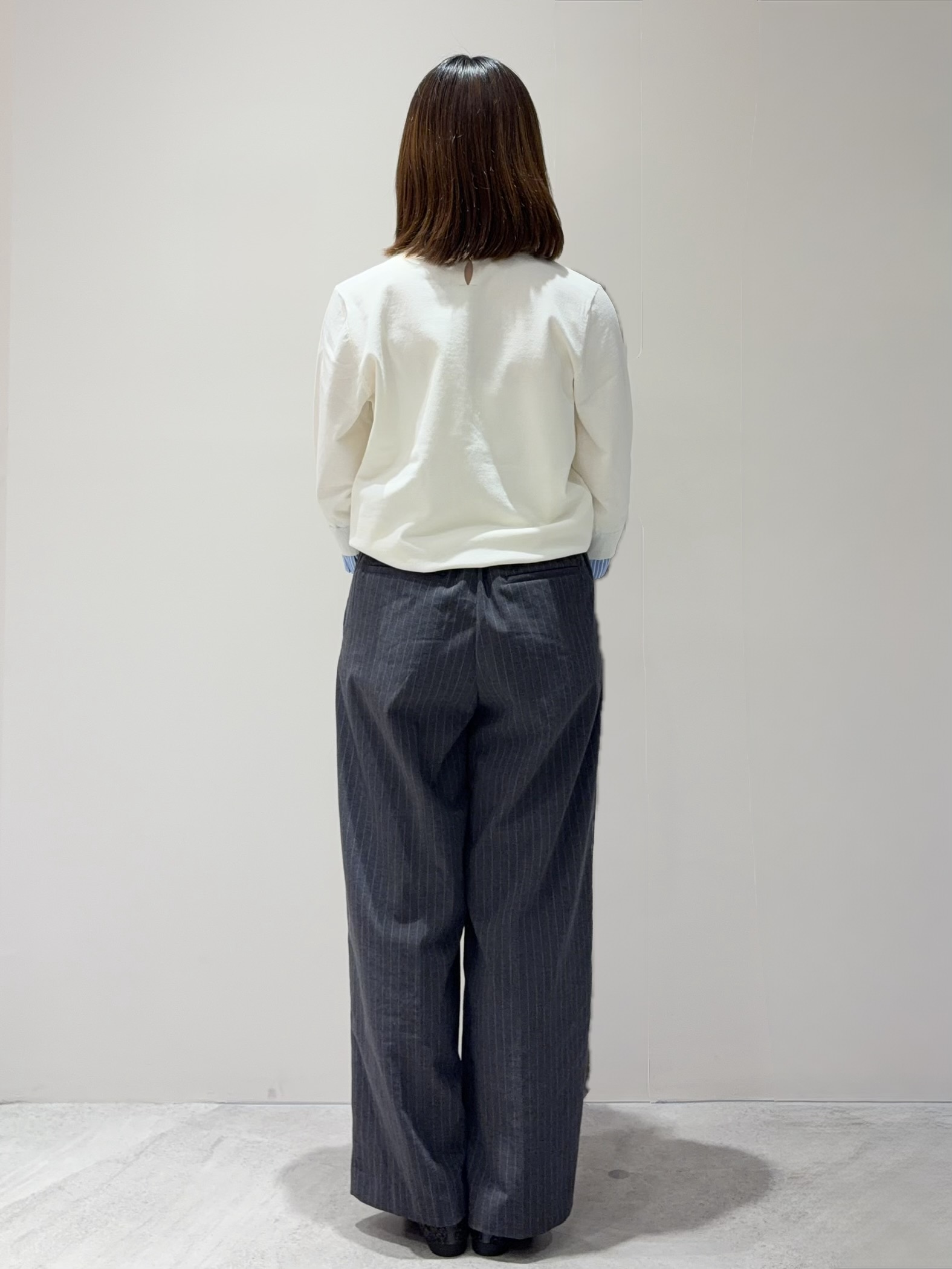 harunaさんの「OPAQUE.CLIP｜【UVケア／遮熱性】フリルドッキングニット《洗濯機OK》」を使ったコーディネート