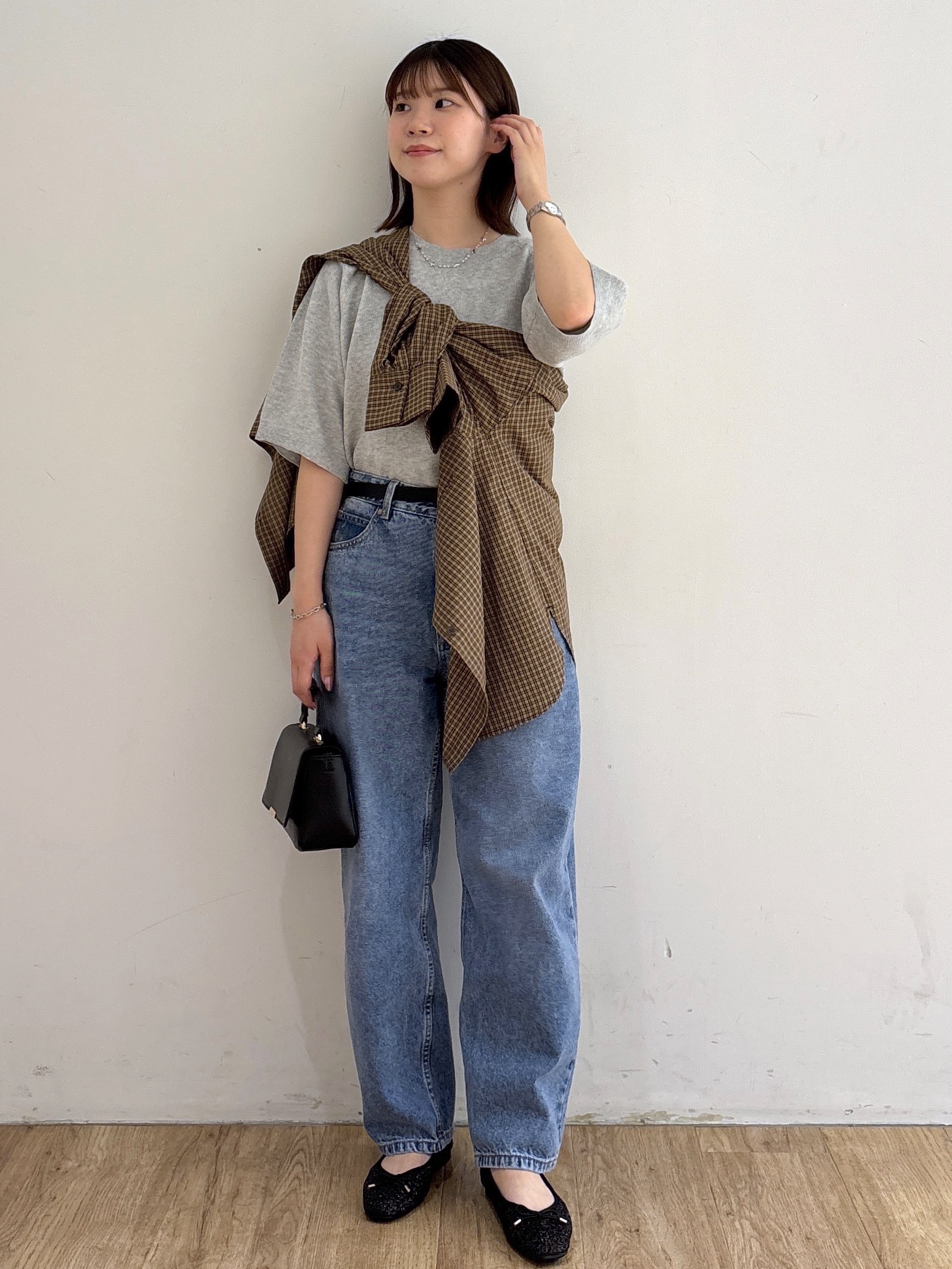 mireiさんの「OPAQUE.CLIP｜チェック柄シャツ【洗濯機OK】」を使ったコーディネート