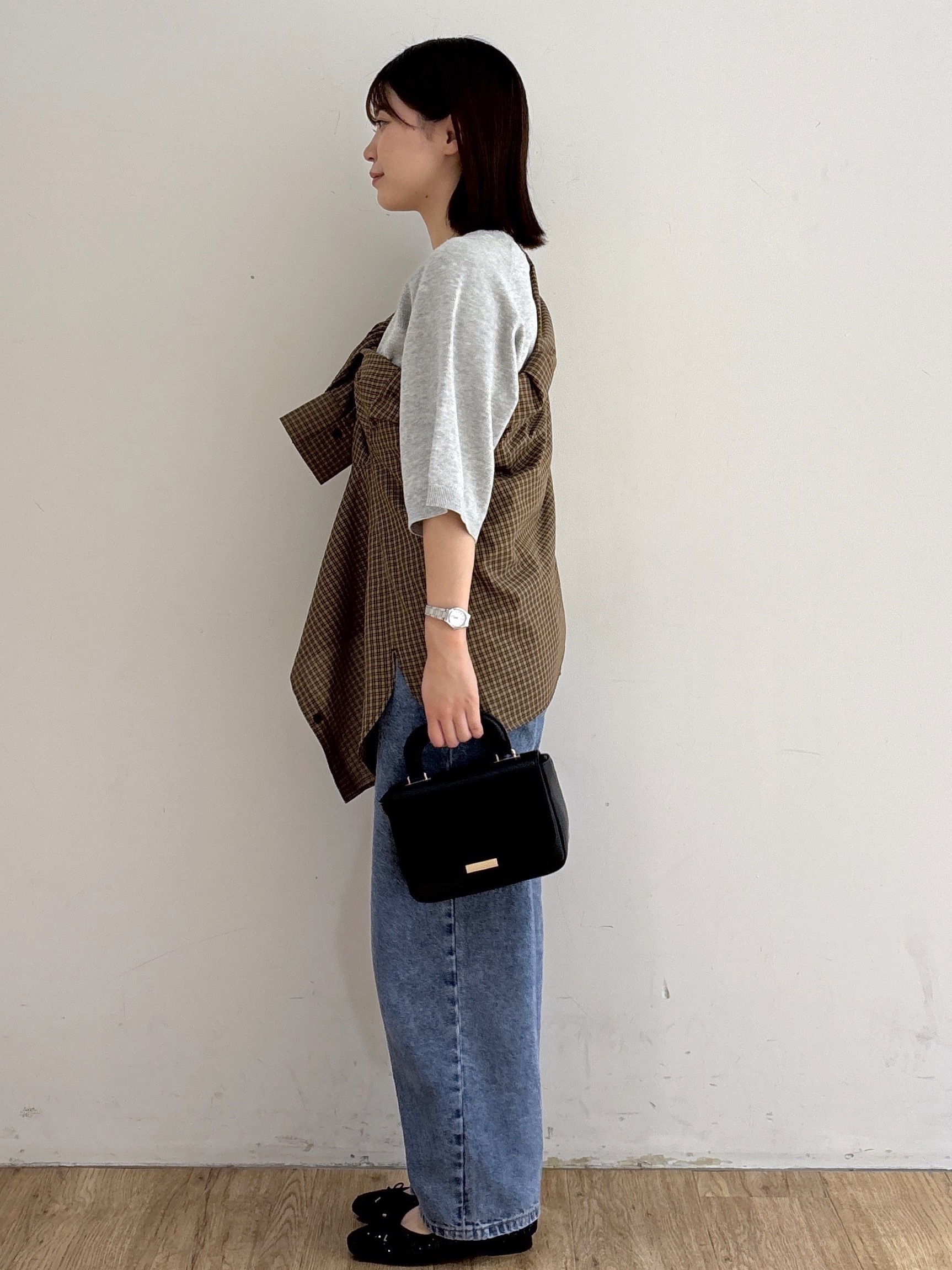 mireiさんの「OPAQUE.CLIP｜チェック柄シャツ【洗濯機OK】」を使ったコーディネート