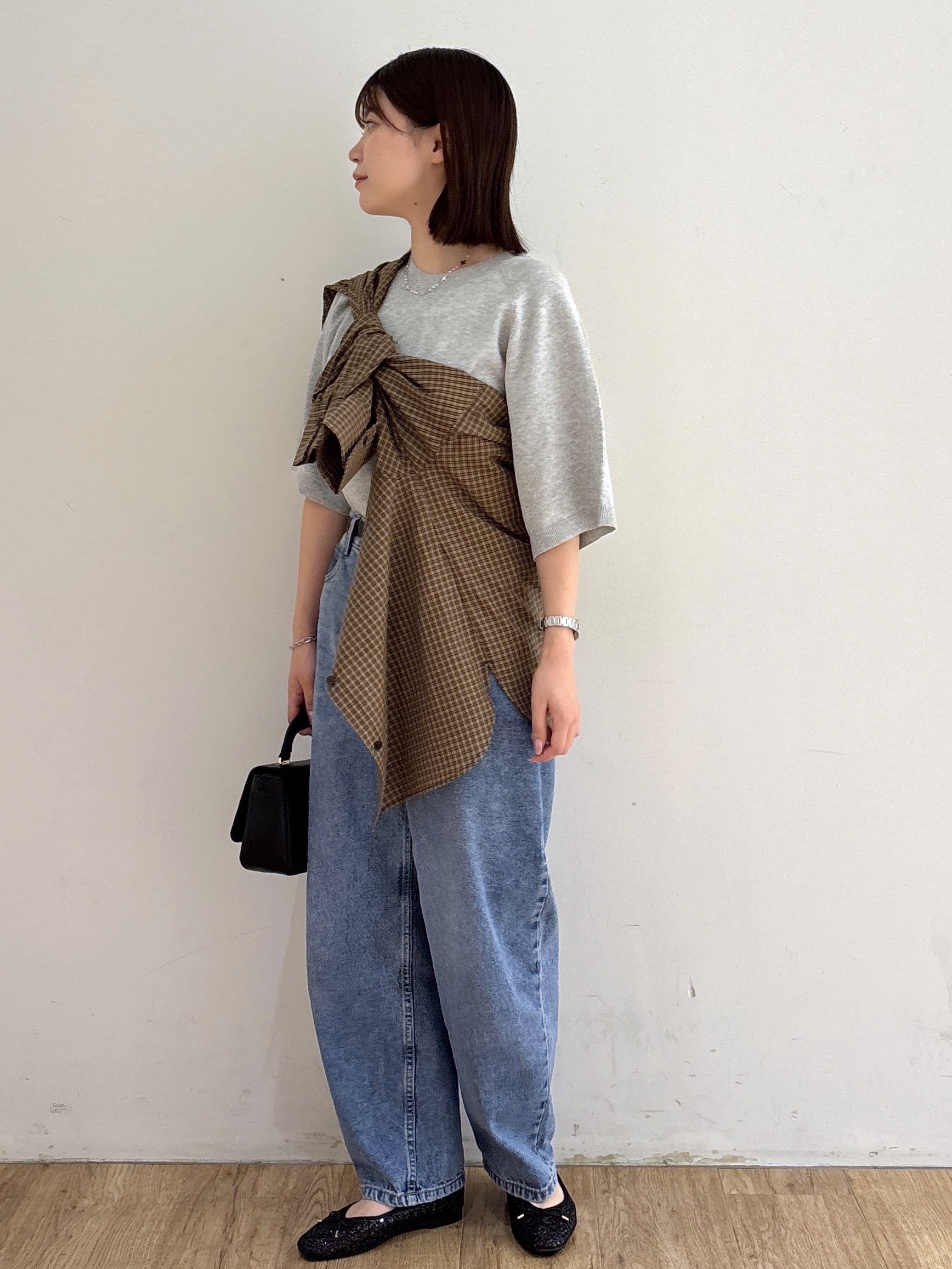 mireiさんの「OPAQUE.CLIP｜チェック柄シャツ【洗濯機OK】」を使ったコーディネート
