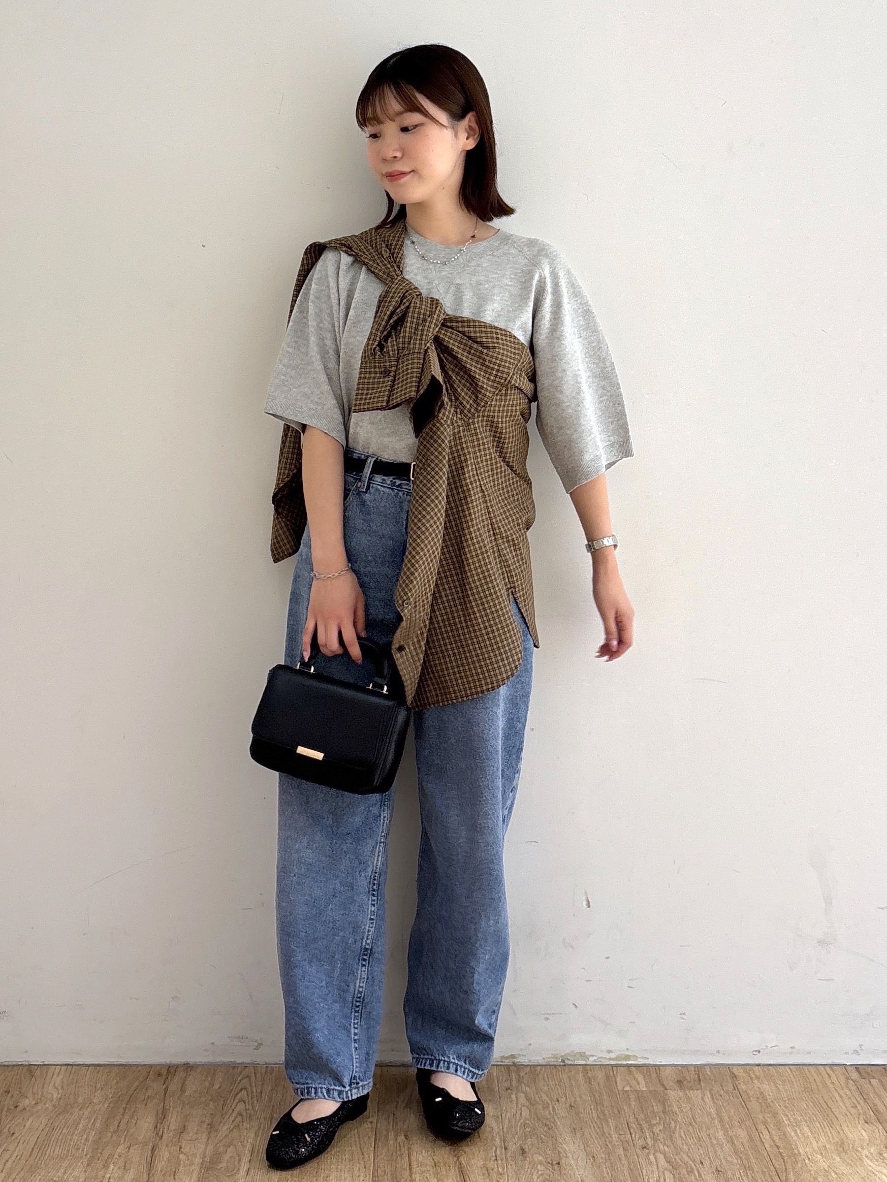mireiさんの「OPAQUE.CLIP｜チェック柄シャツ【洗濯機OK】」を使ったコーディネート