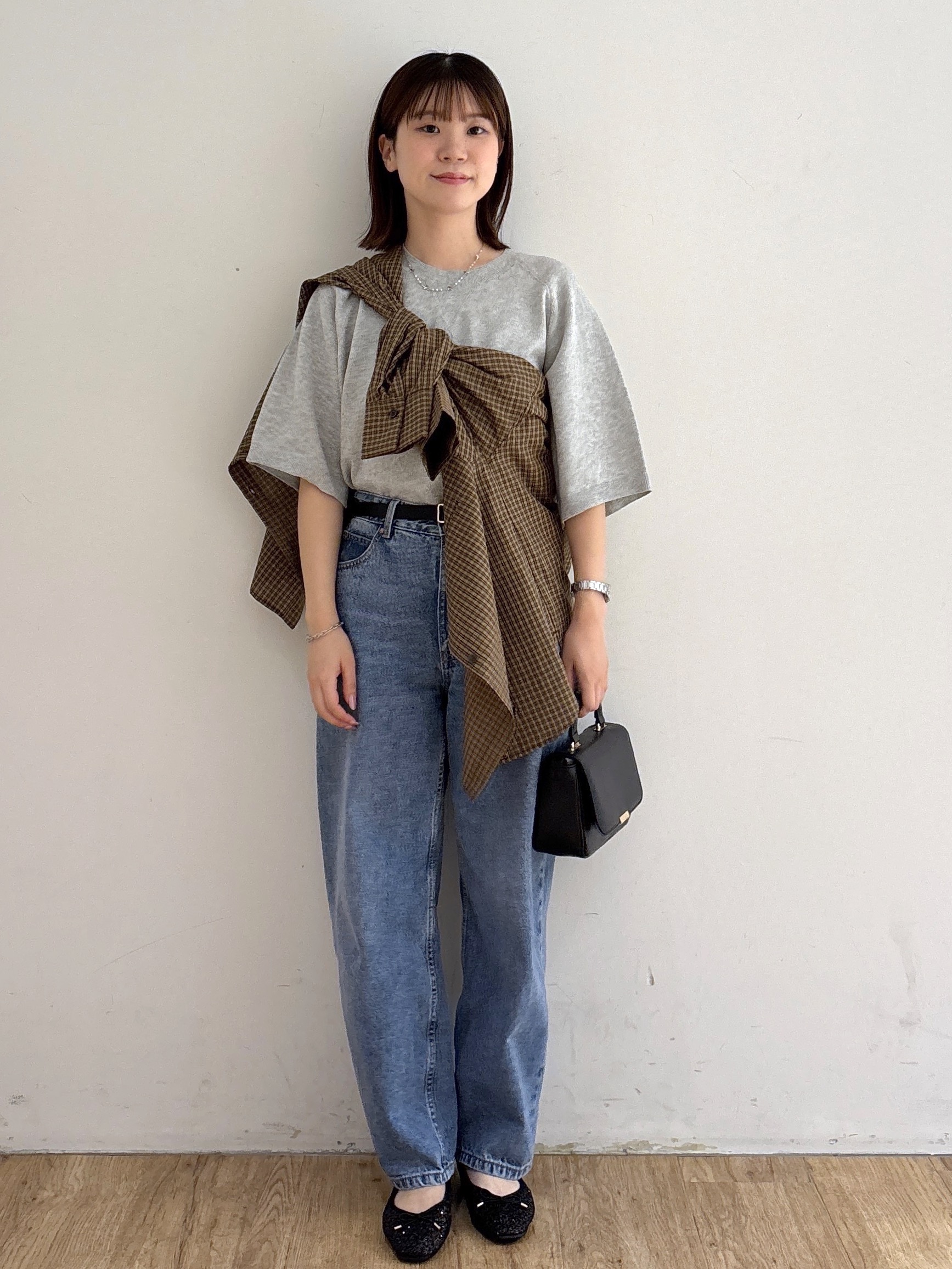 mireiさんの「OPAQUE.CLIP｜チェック柄シャツ【洗濯機OK】」を使ったコーディネート