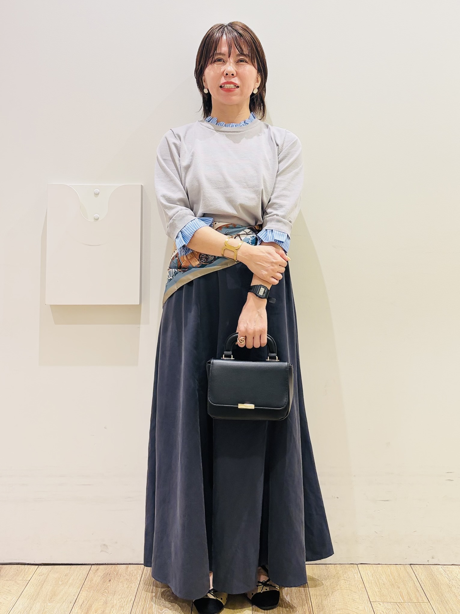 YUKOさんの「index｜【UVケア／遮熱性】フリルドッキングニット《洗濯機OK》」を使ったコーディネート