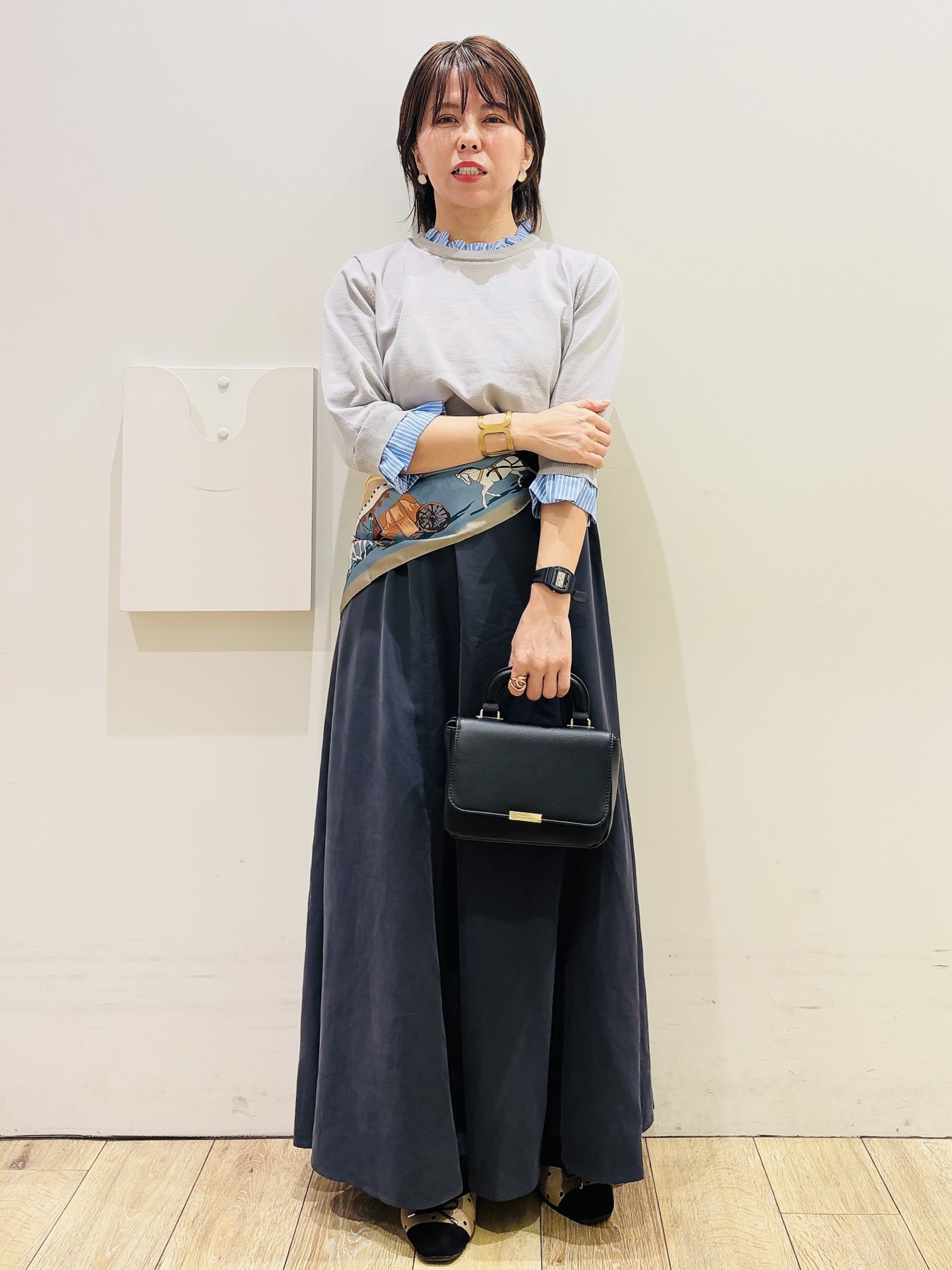YUKOさんの「index｜【UVケア／遮熱性】フリルドッキングニット《洗濯機OK》」を使ったコーディネート