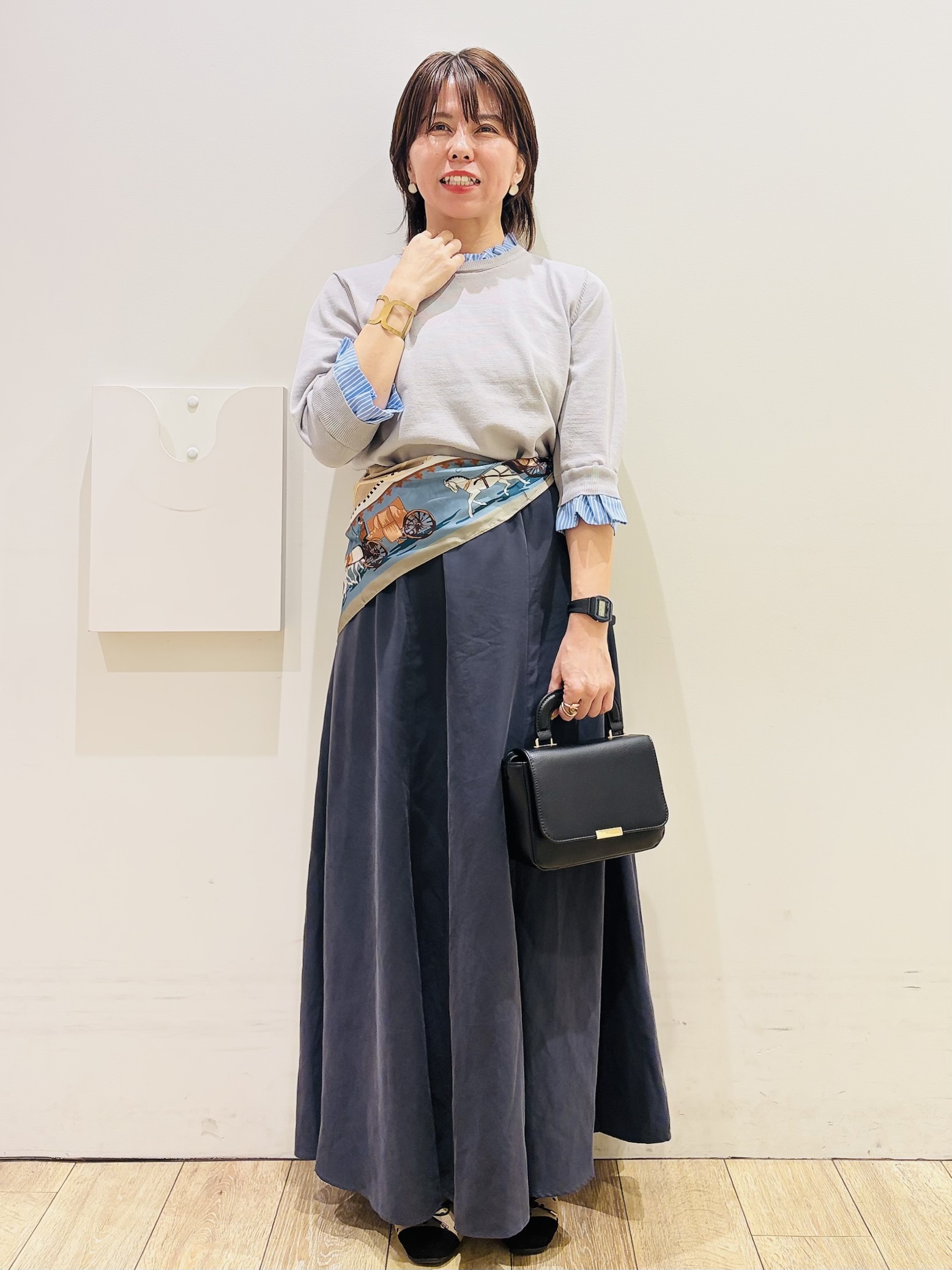 YUKOさんの「index｜【UVケア／遮熱性】フリルドッキングニット《洗濯機OK》」を使ったコーディネート